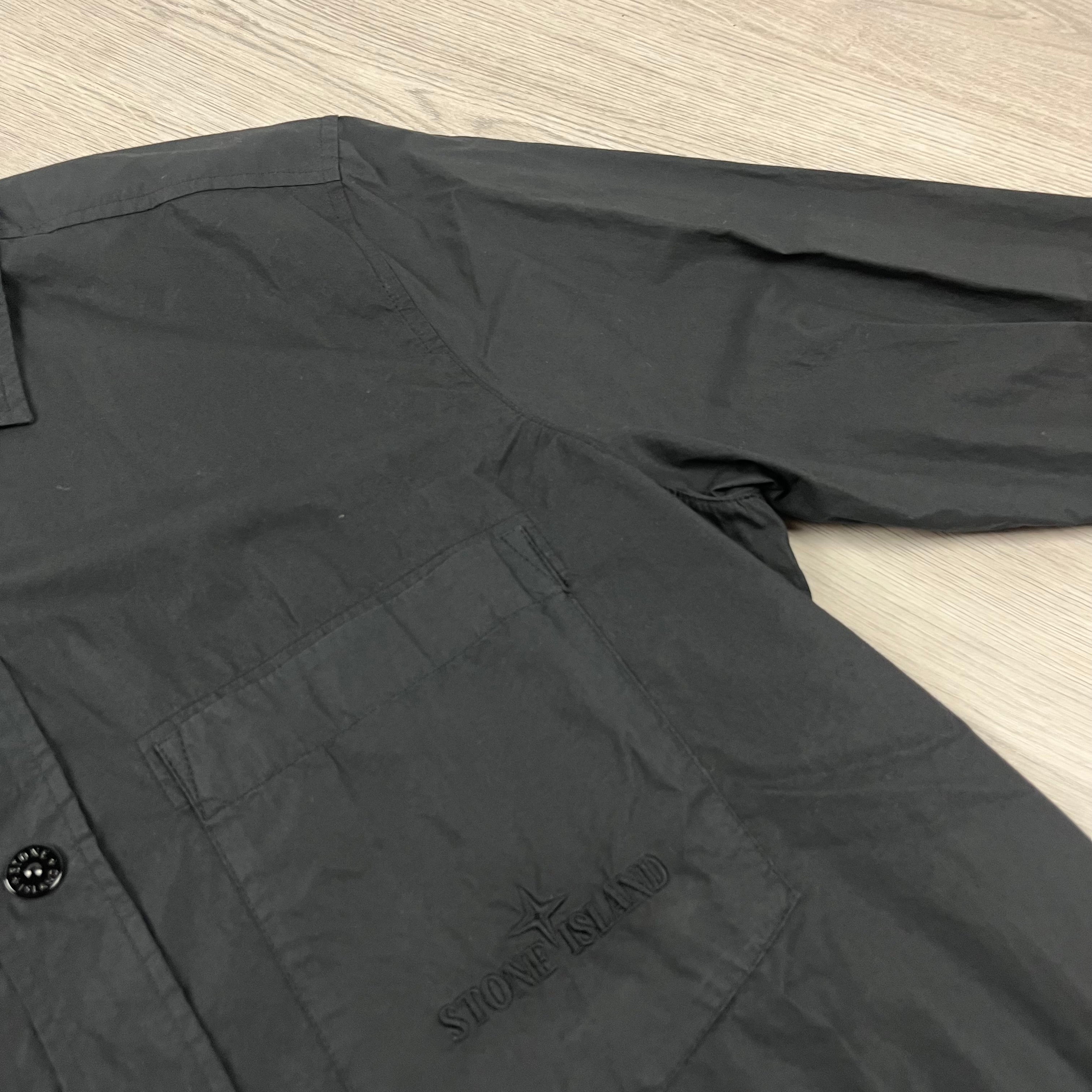 Stone Island Button Overshirt - Black