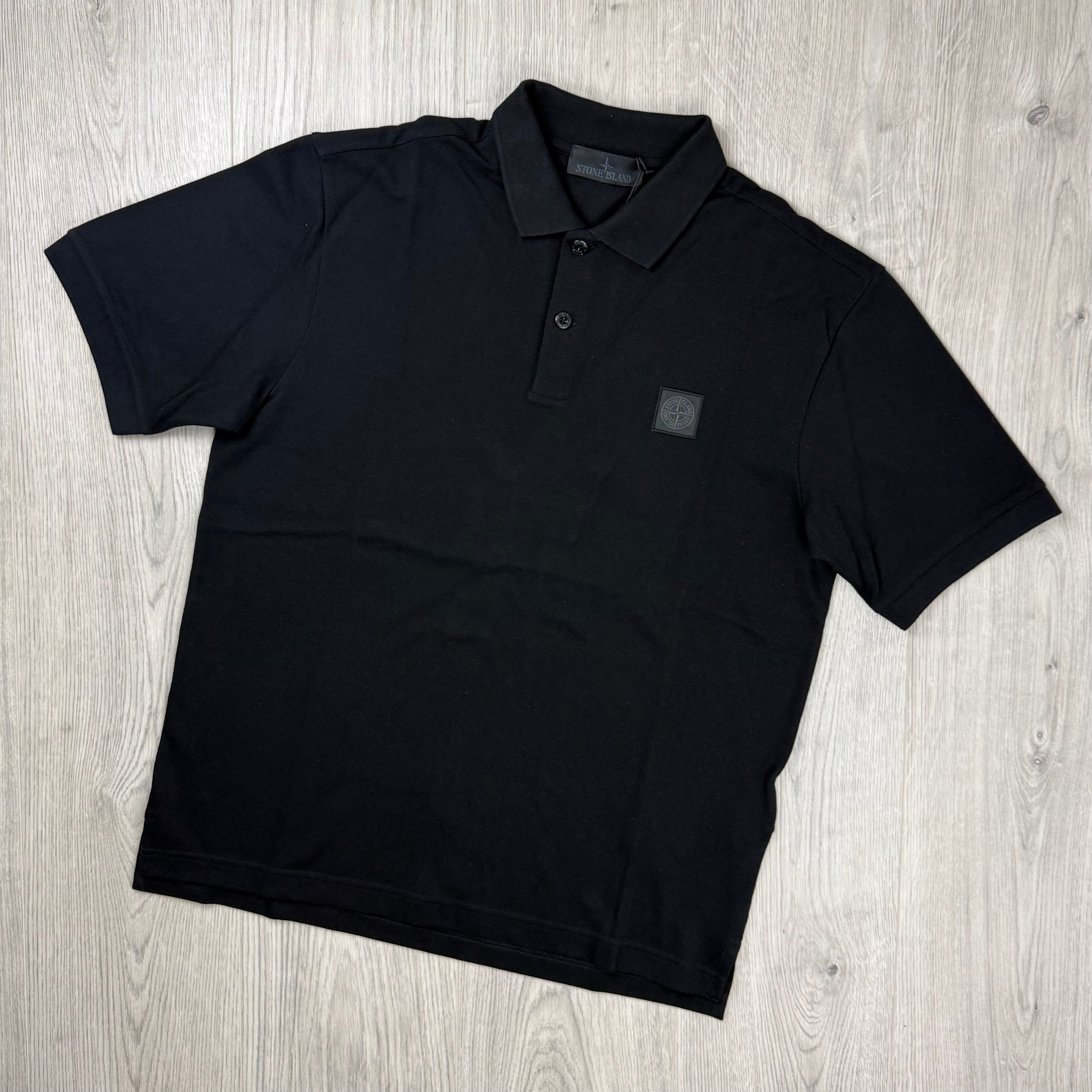 Stone Island Ghost Patch Polo Shirt - Black