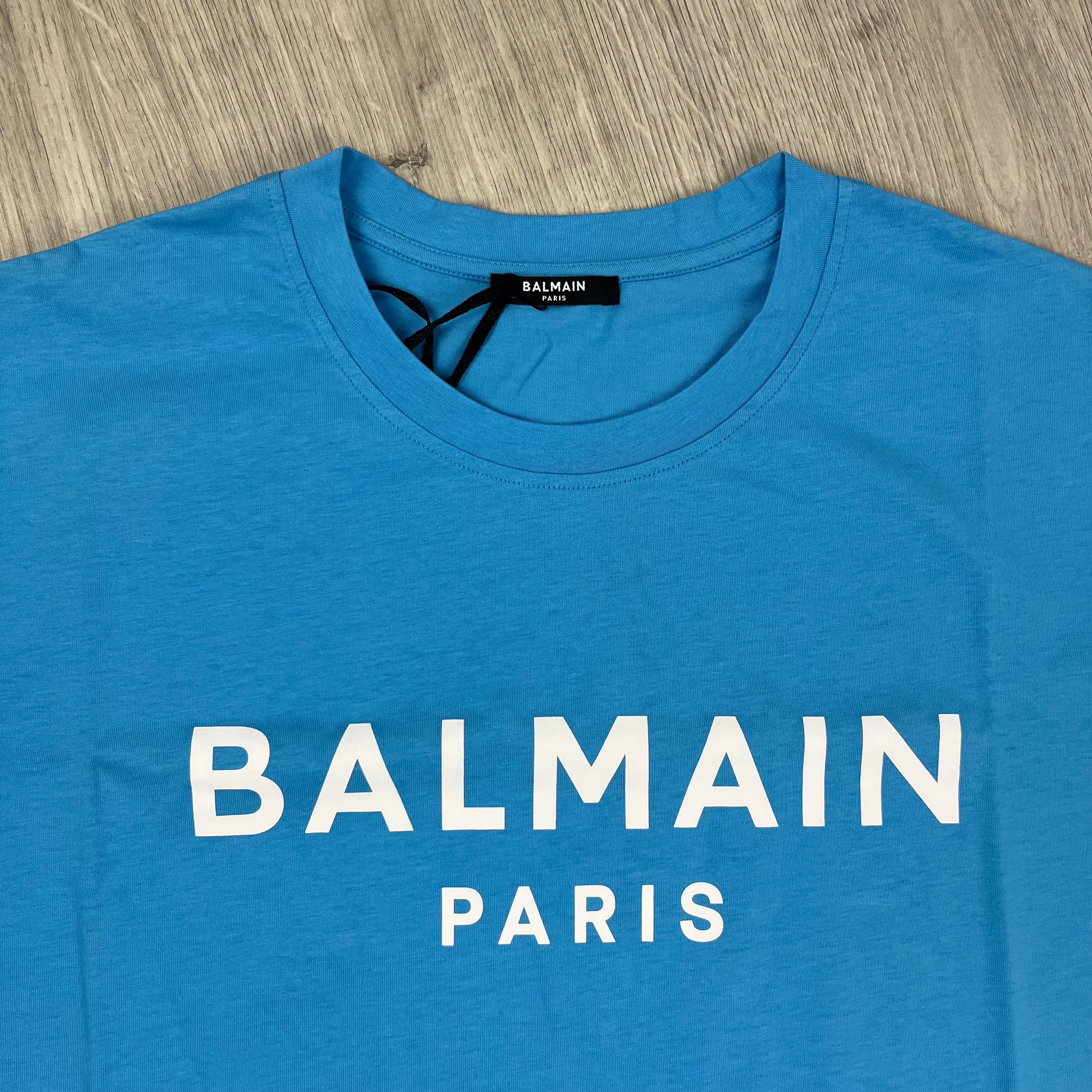 Balmain Printed T-Shirt- Blue