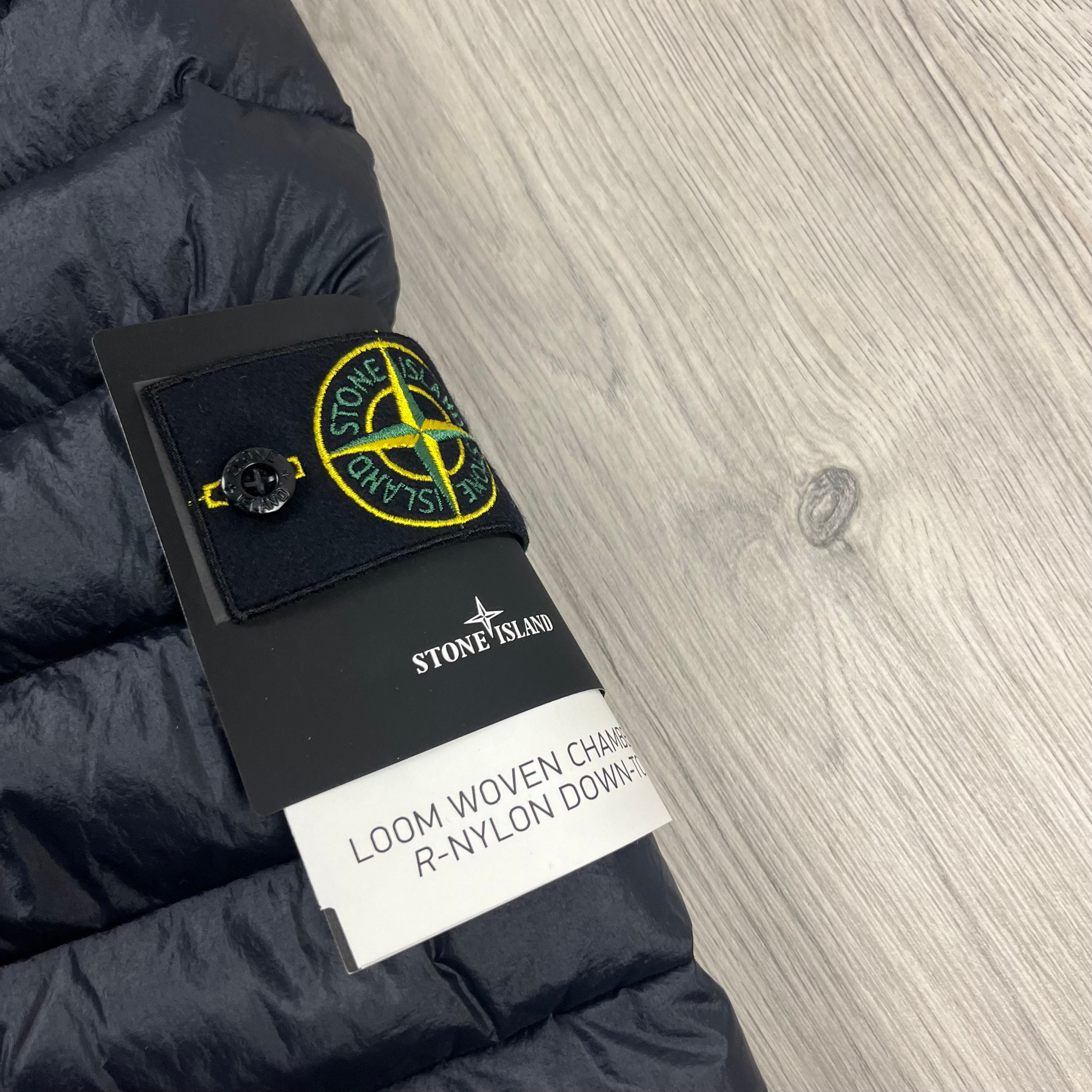 Stone Island Woven Down Jacket - Navy