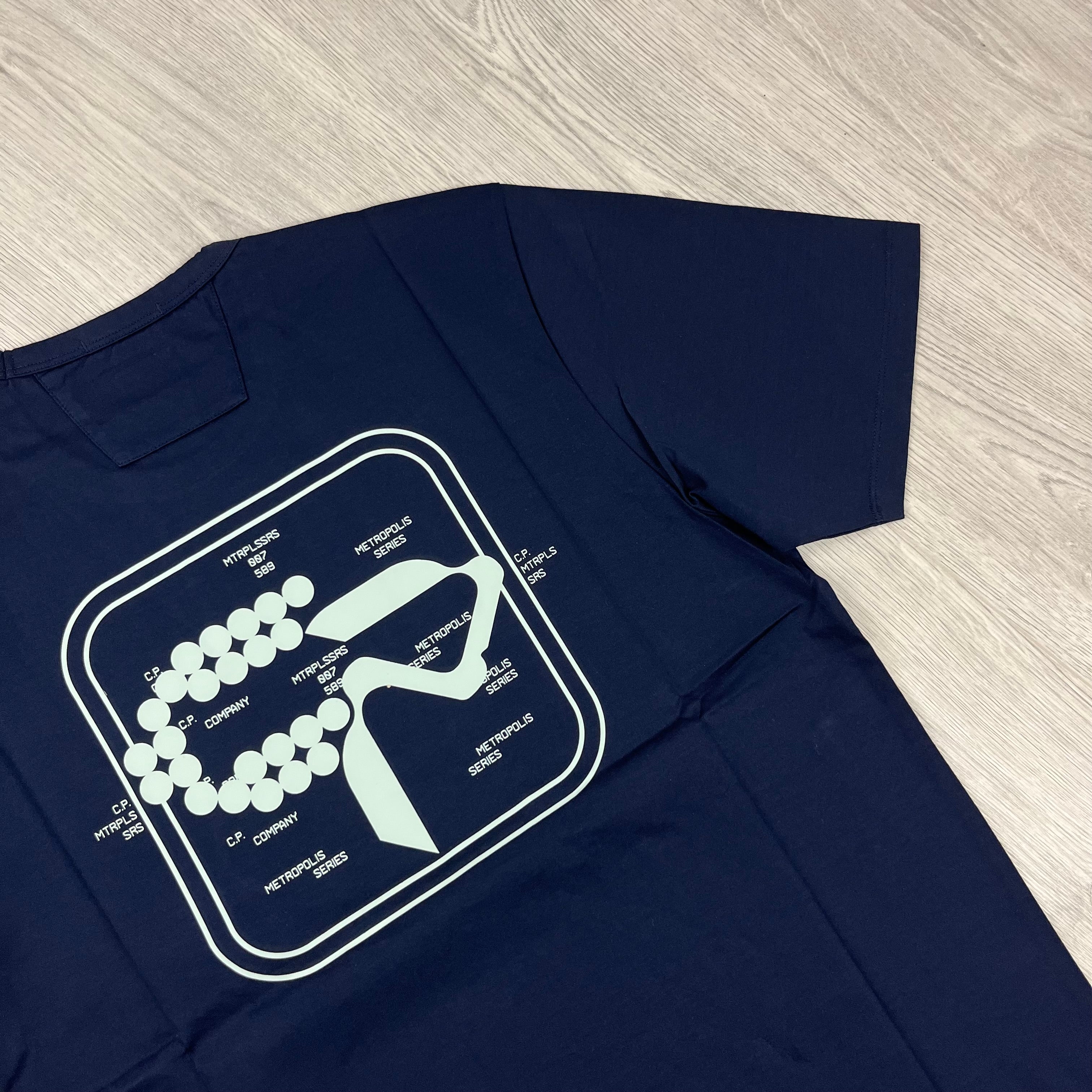 CP Company Metropolis T-shirt in Sky Captain. On sale at Open Attire.