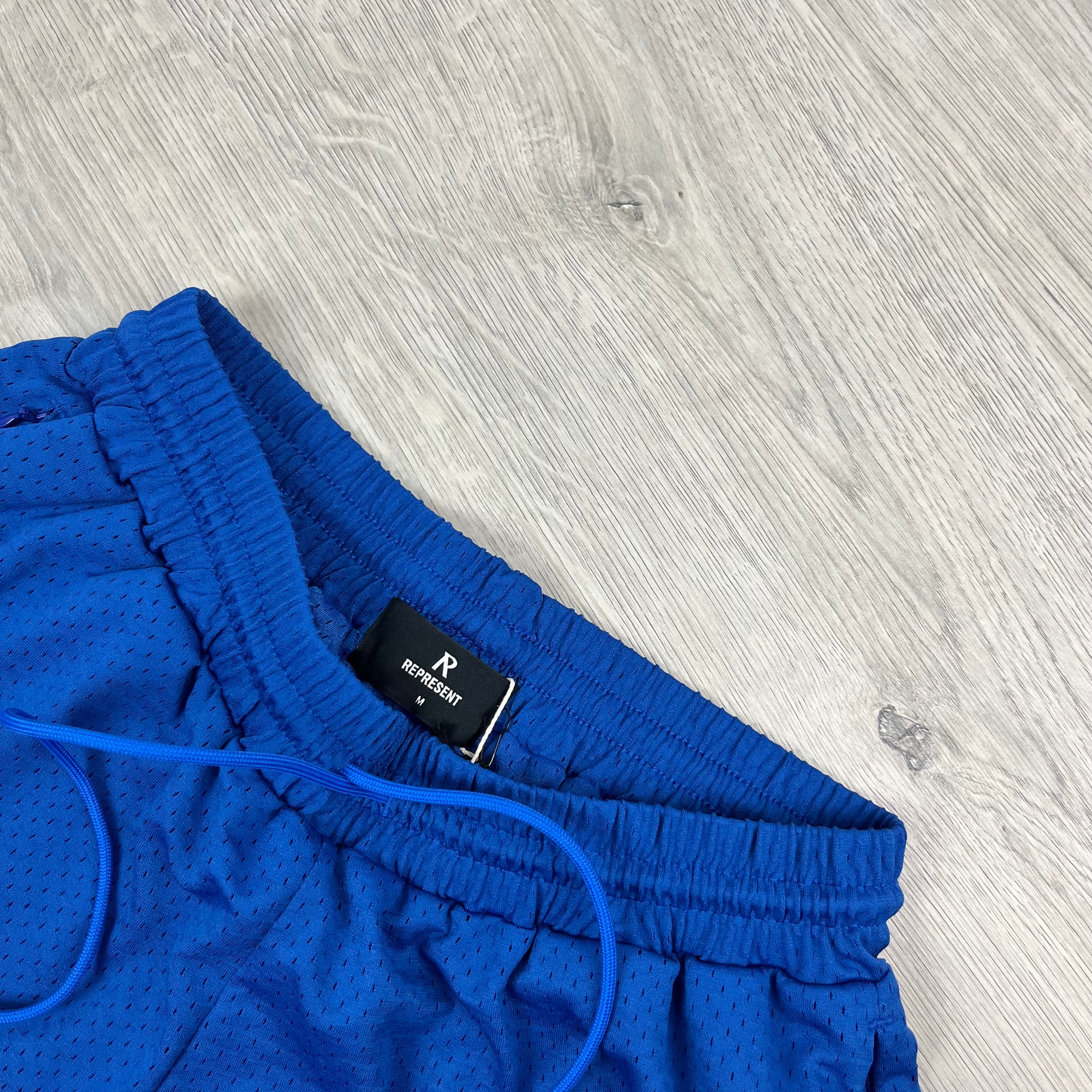 Men's Represent Mesh Jersey Shorts in Cobalt Blue. On sale at Open Attire.