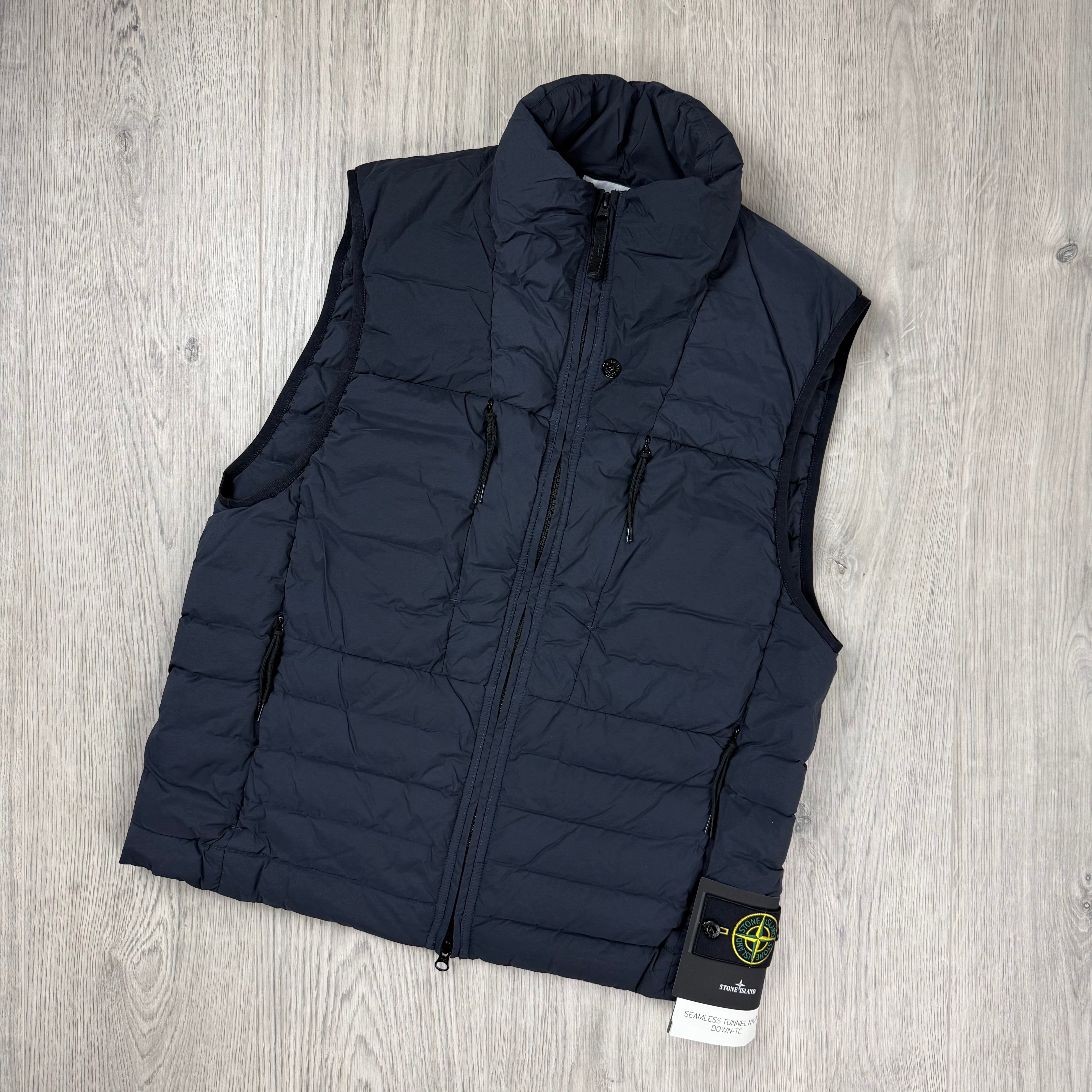 Stone Island Seamless Down Gilet - Navy
