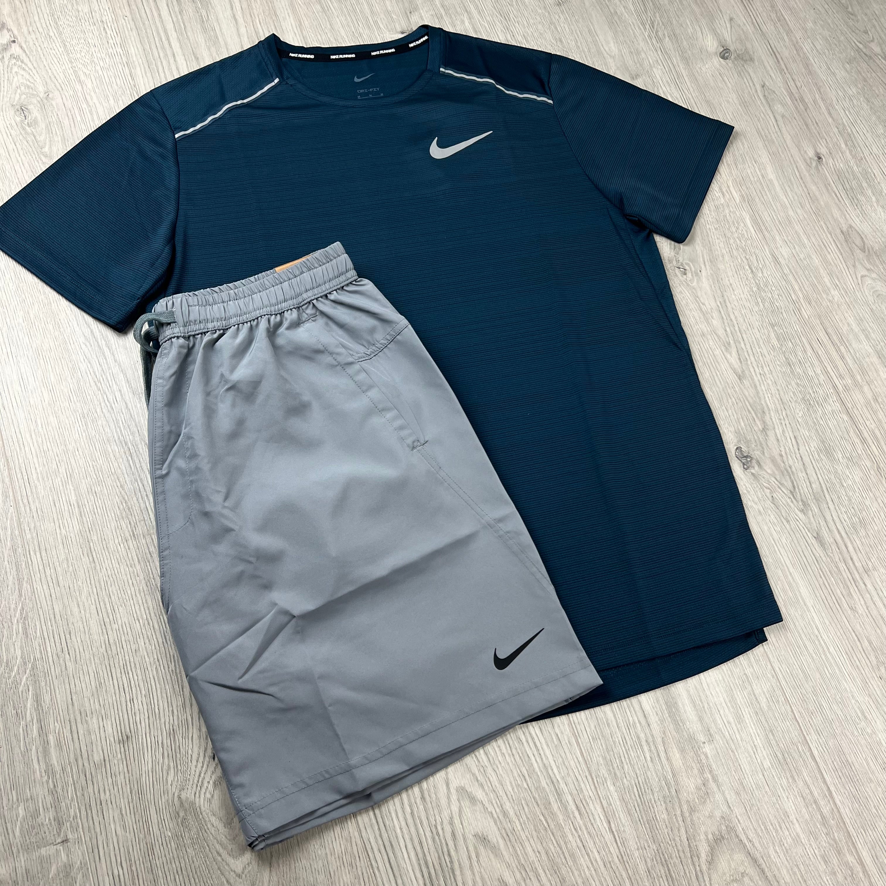 Nike 'Miler' Set - Navy/Grey
