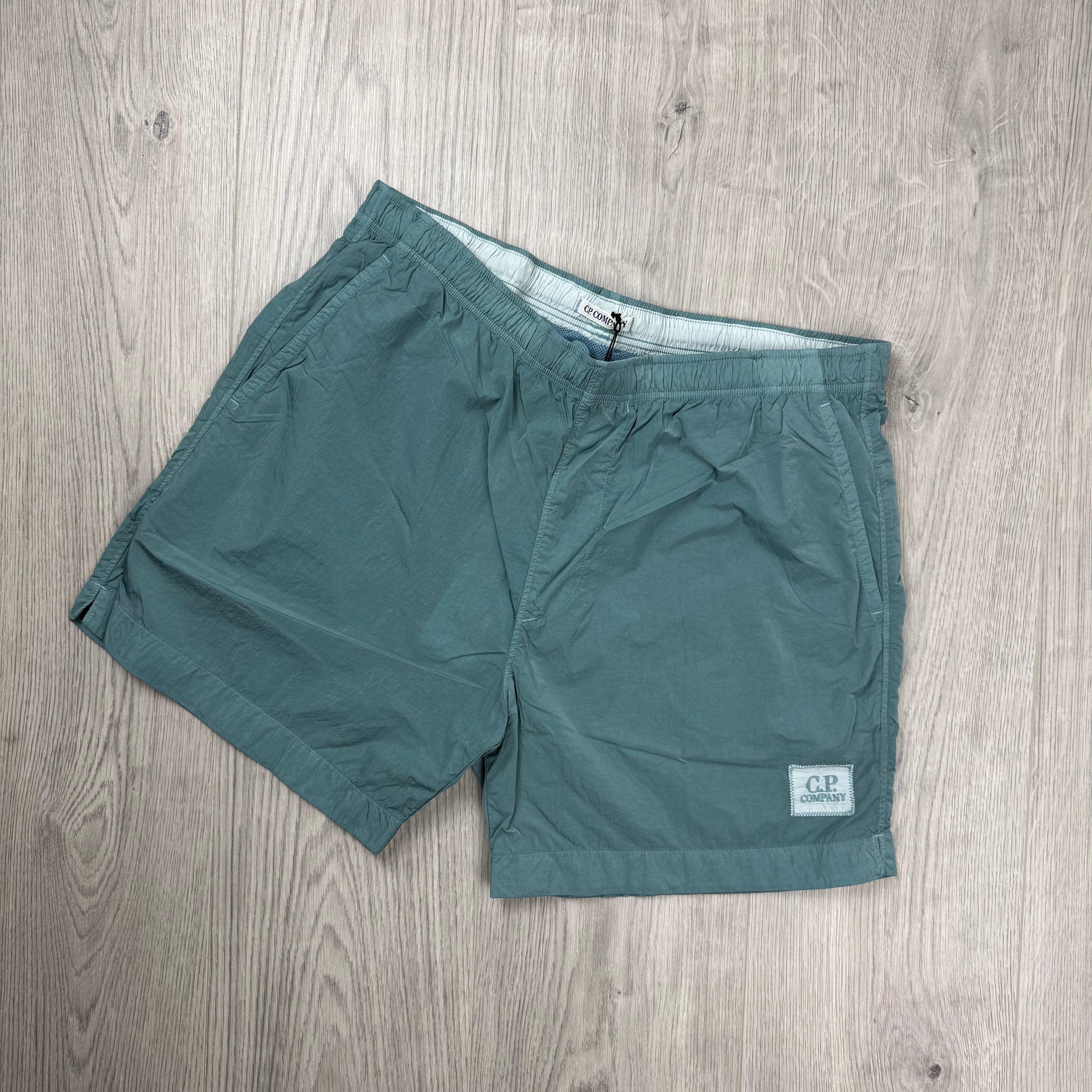 CP Company | Men's Chrome Swim Shorts | Silver Blue | Outlet Sale
