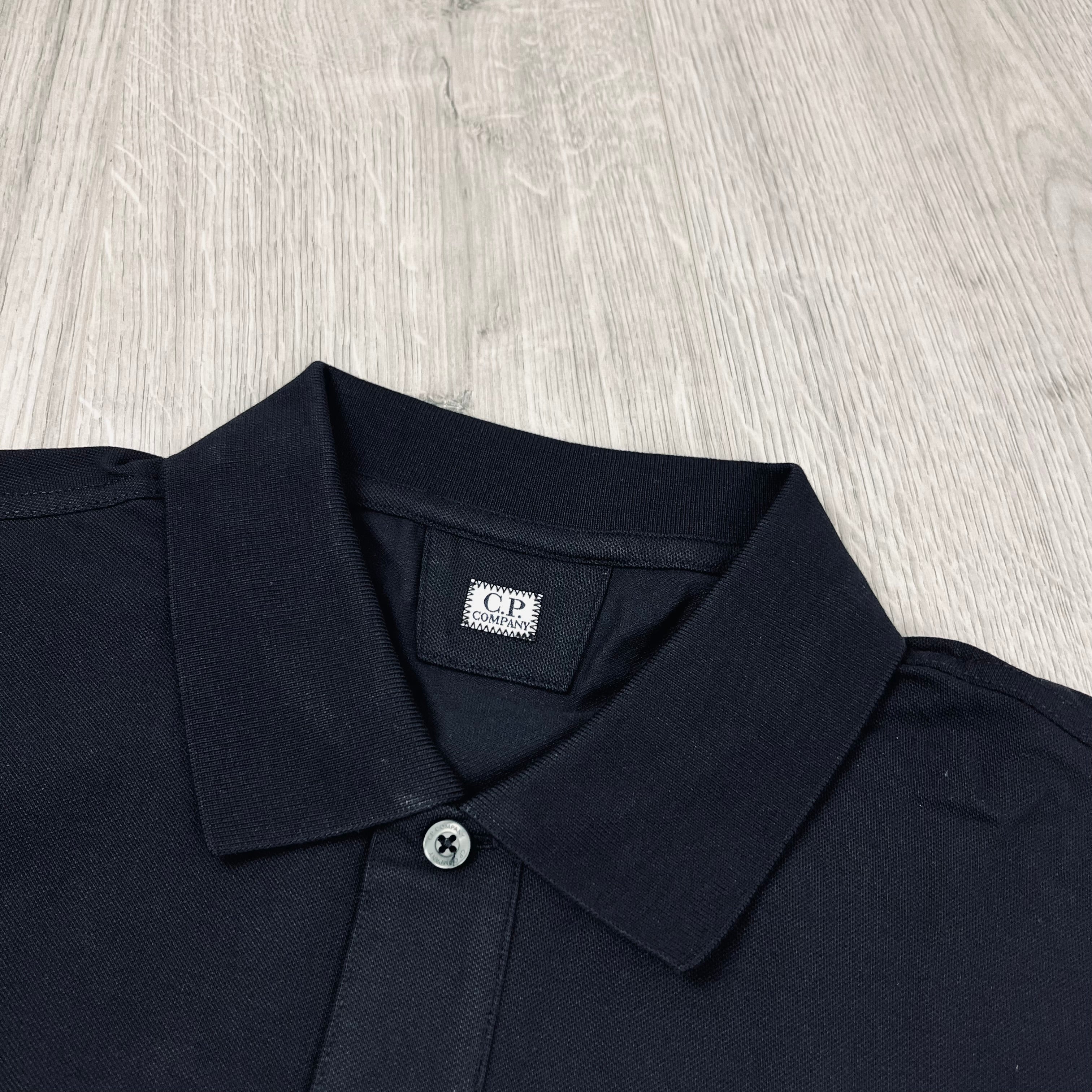 CP Company Piquet Polo Shirt - Black