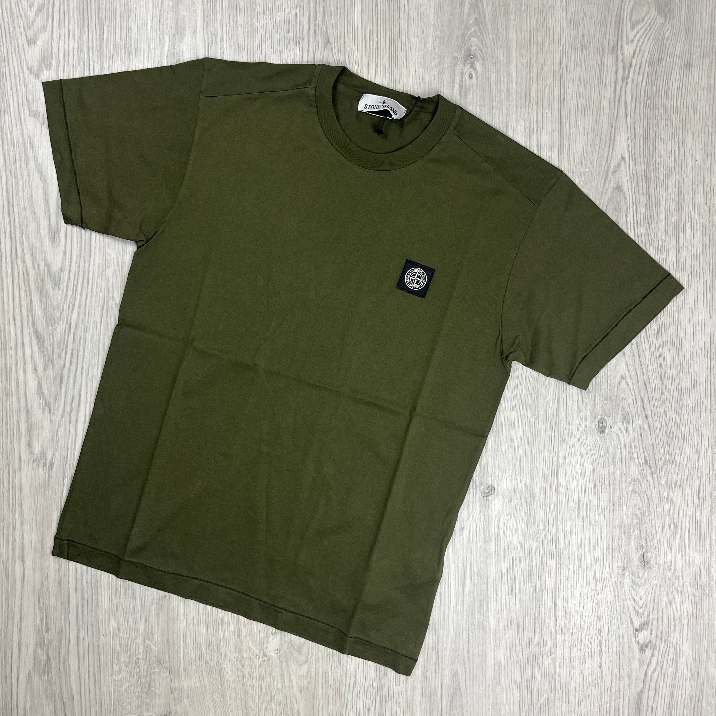 Stone island t shirt olive green on sale