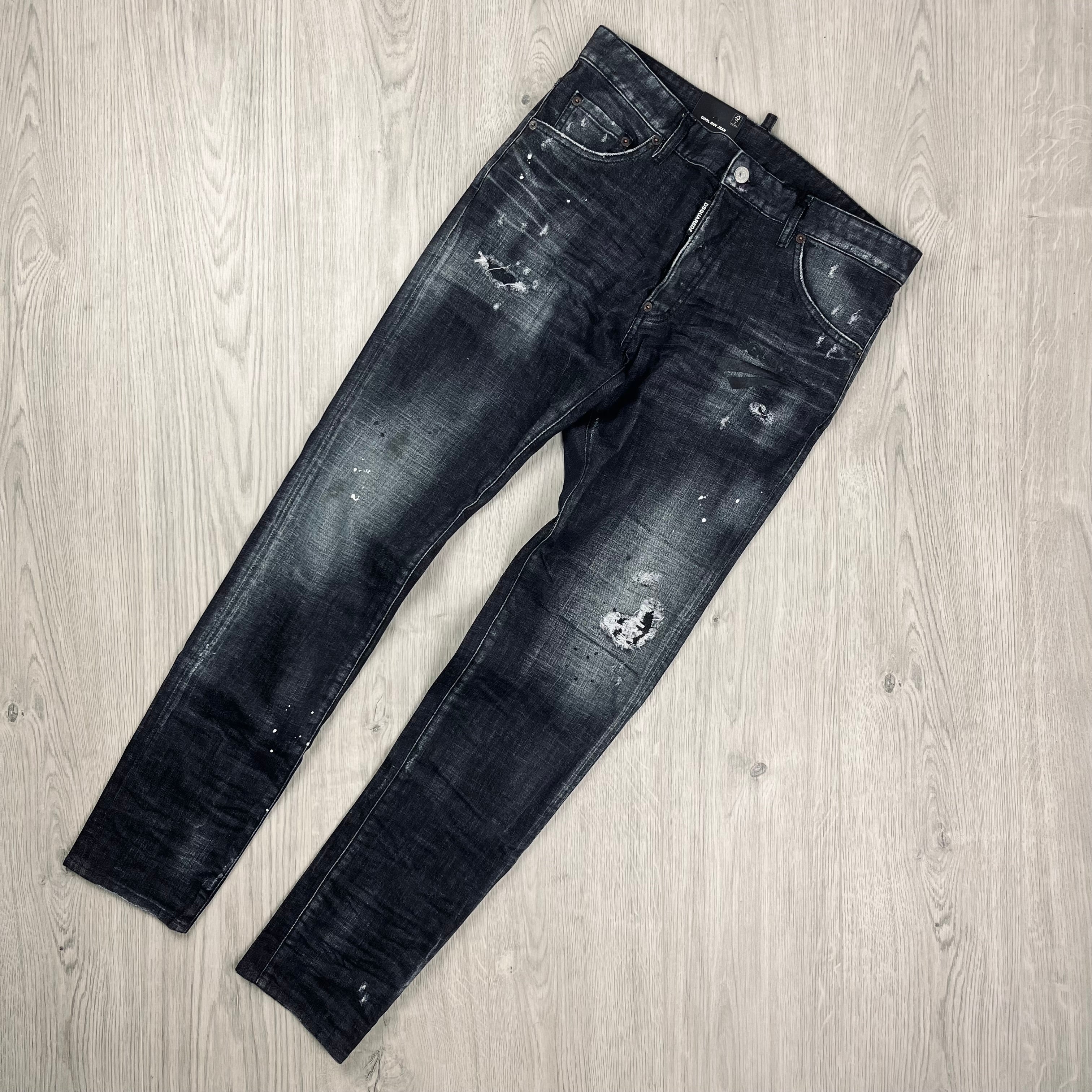 DSQUARED2 'Cool Guy' jeans in black. On sale at Open Attire.