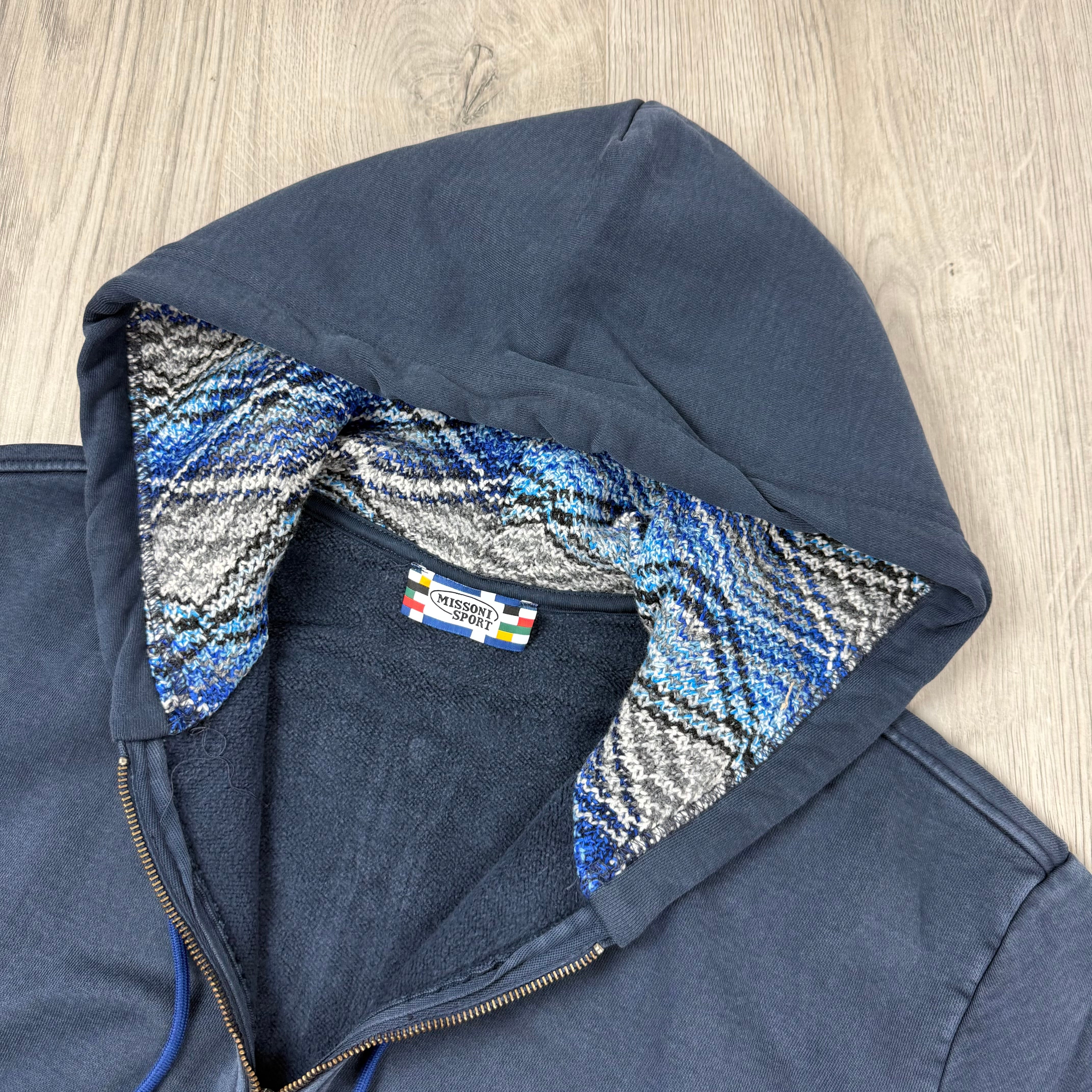 Missoni | Men's Sport Knit Hoodie | Dark Blue | Outlet Sale