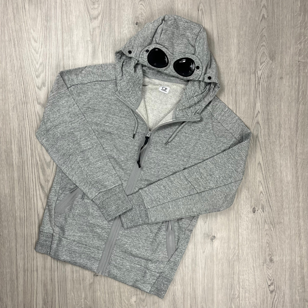 CP Company Men's Raised Fleece Goggle Hoodie Greystone