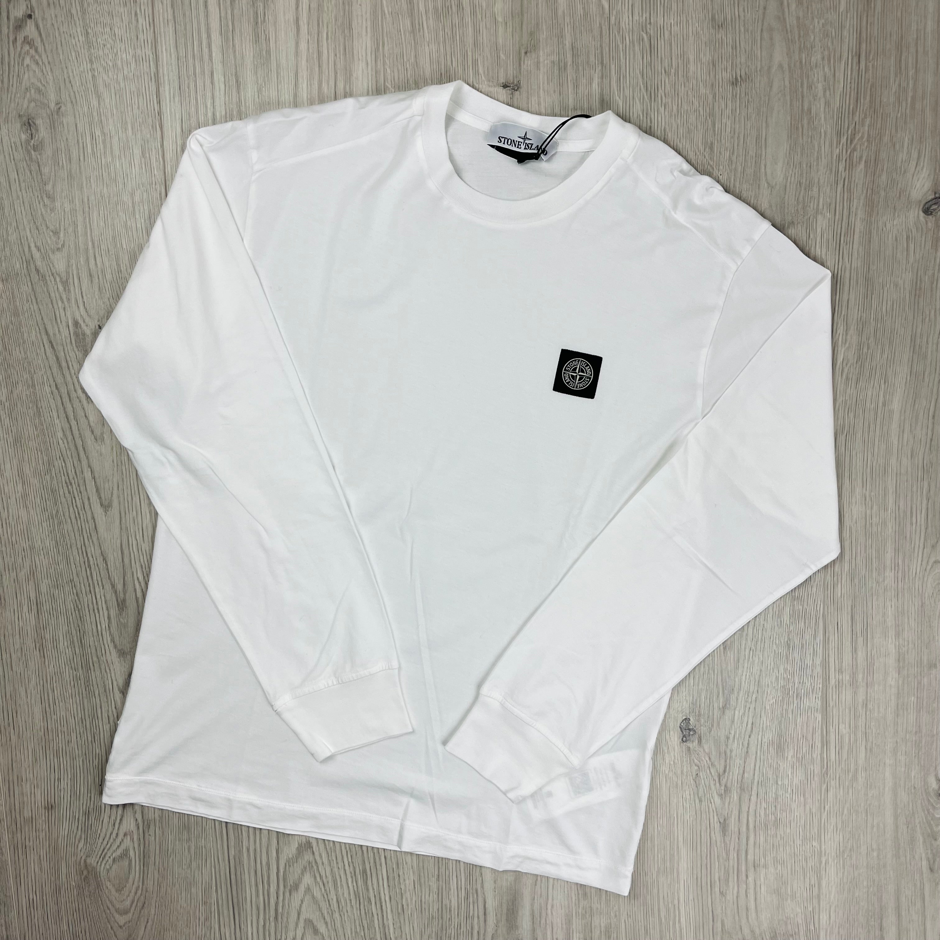 Stone  ストーンアイランド　ロンT ホワイト　Tシャツ　正規 Stone Island Long Sleeve T-Shirt - White