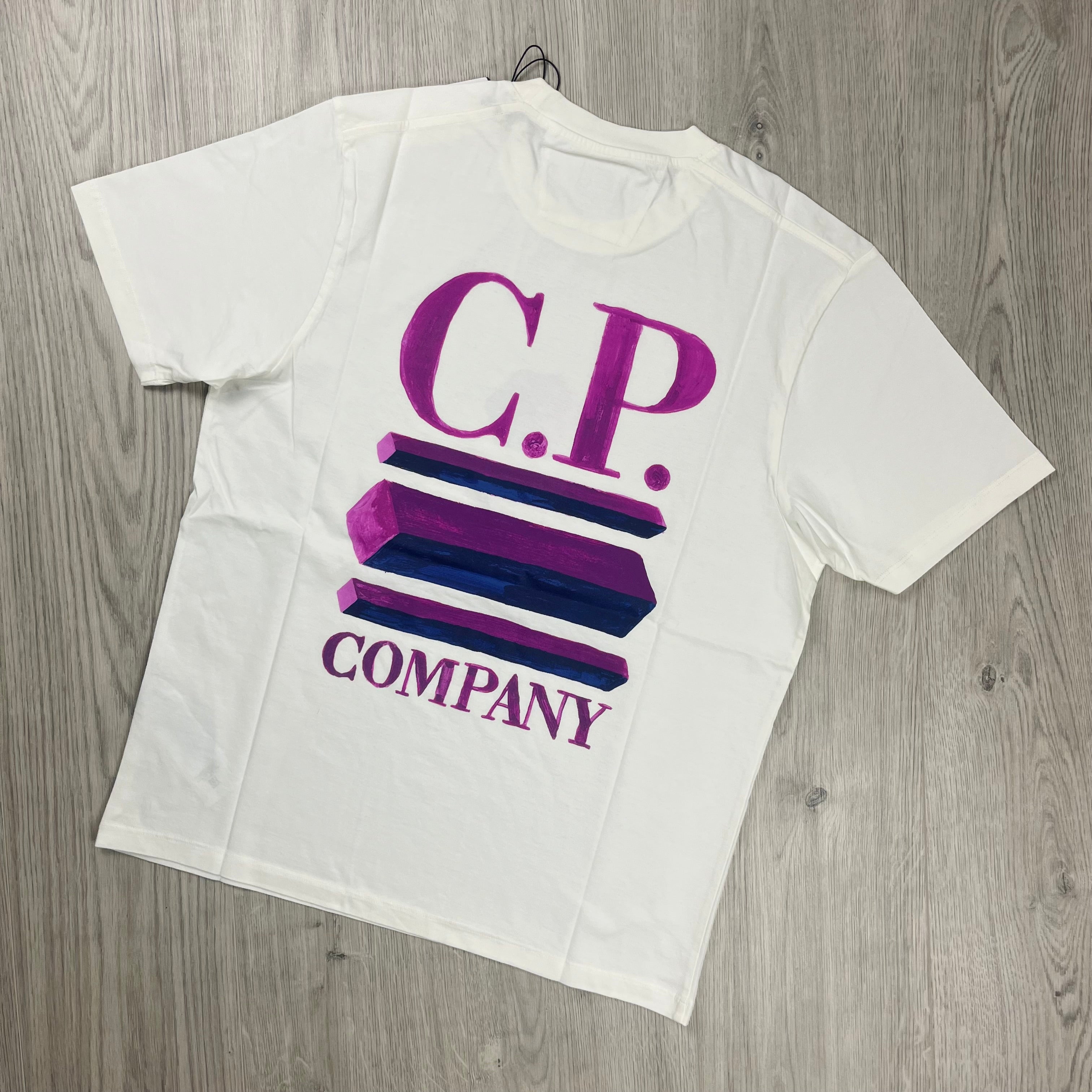 CP Company 30/1 Sailor T-shirt in Gauze White. On sale at Open Attire. 