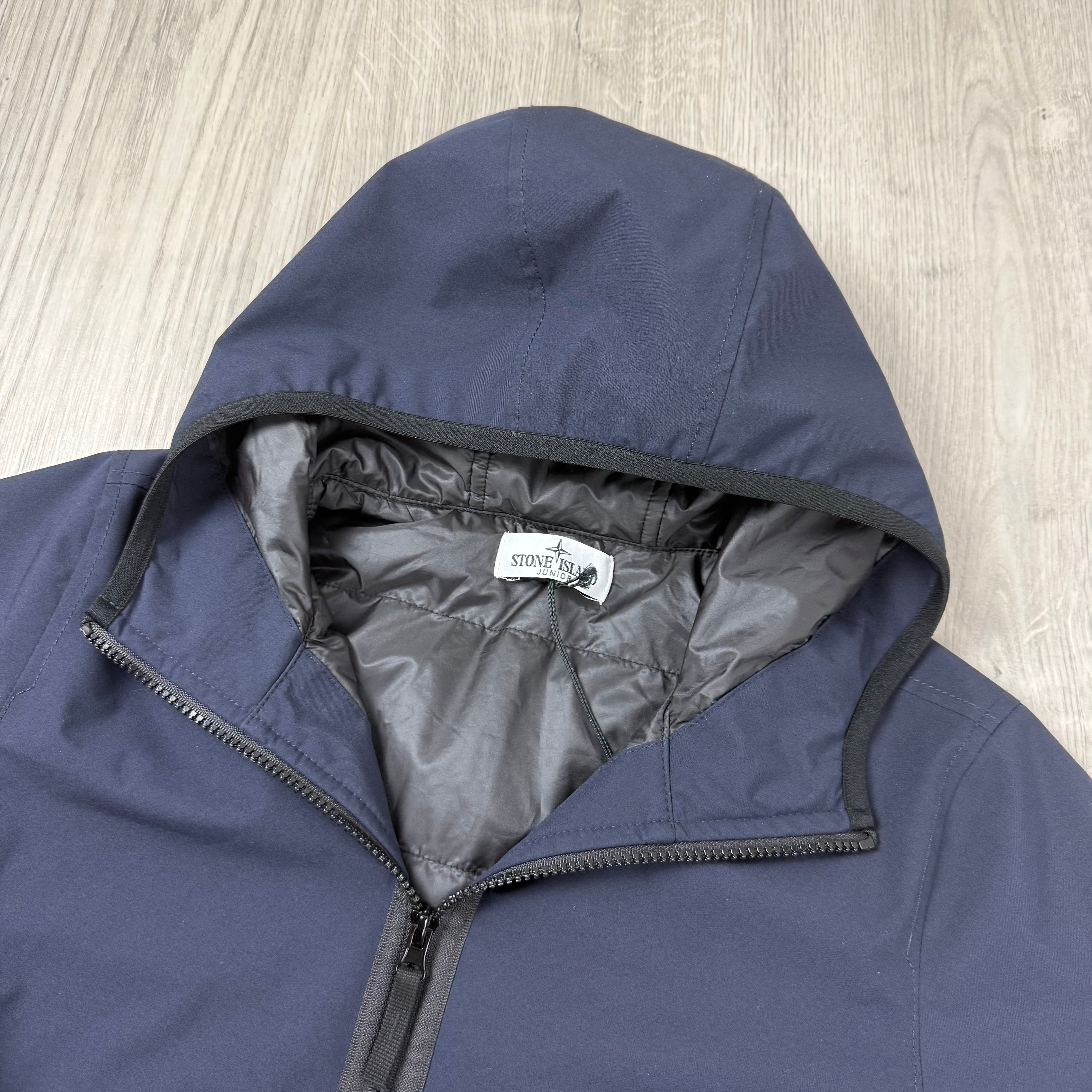 Stone  junior ソフトシェル フーデッドジャケット Stone Island Junior PrimaLoft Shell Jacket - Navy
