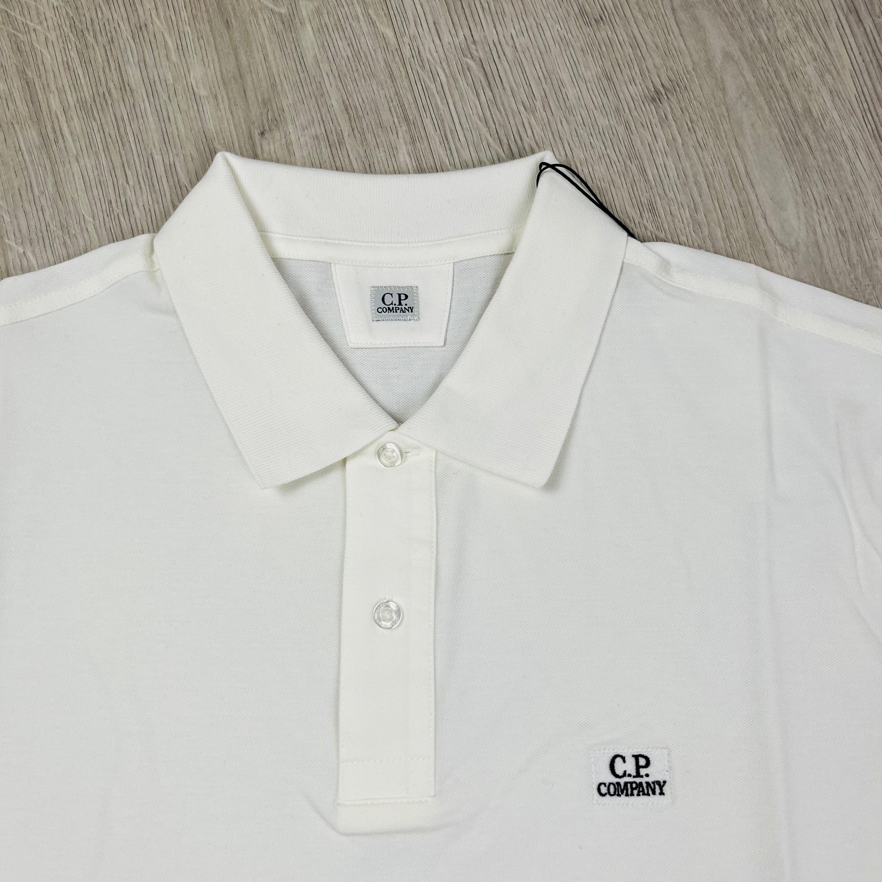 CP Company Piquet Polo Shirt - White