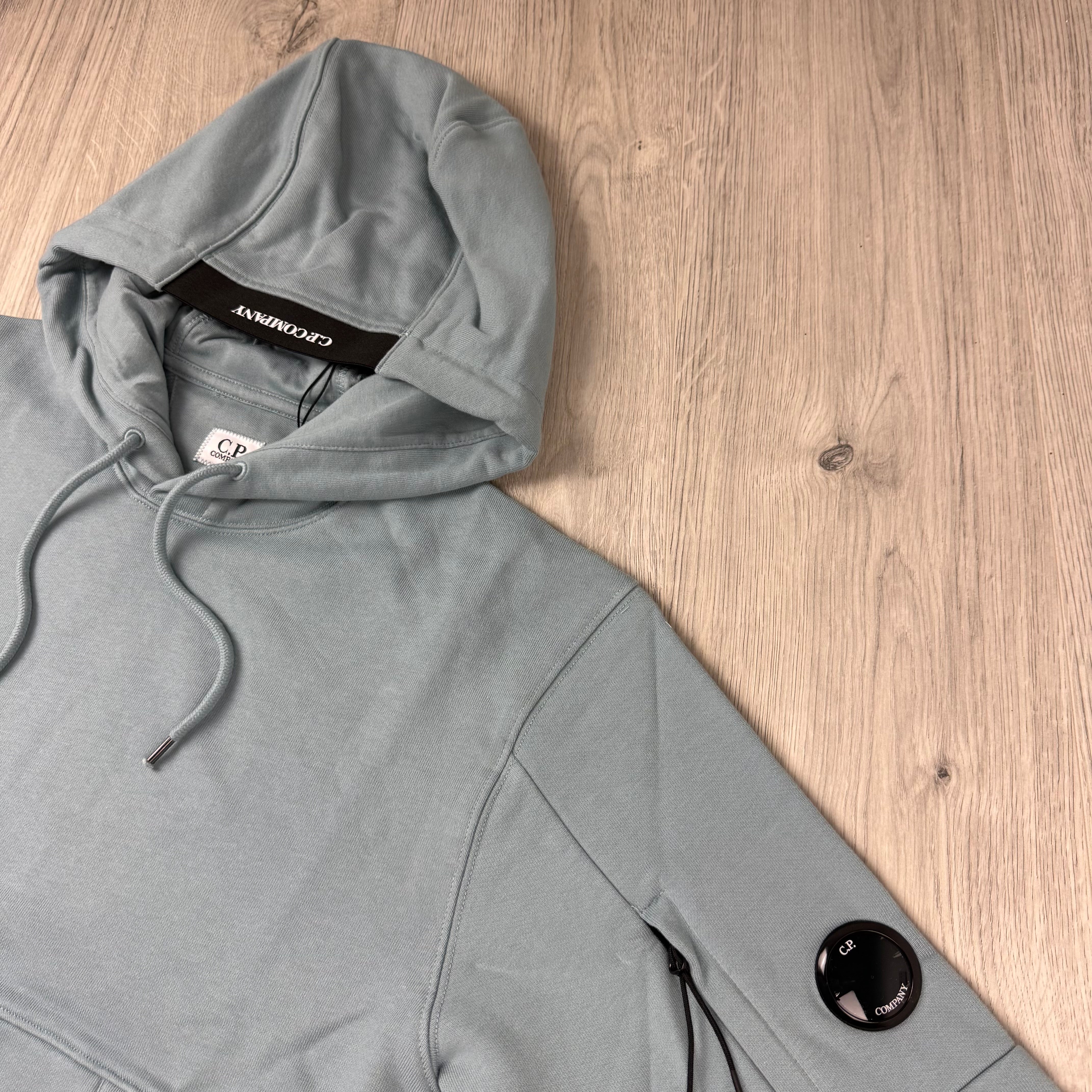 CP Company Raised Fleece Hoodie - Silver Blue