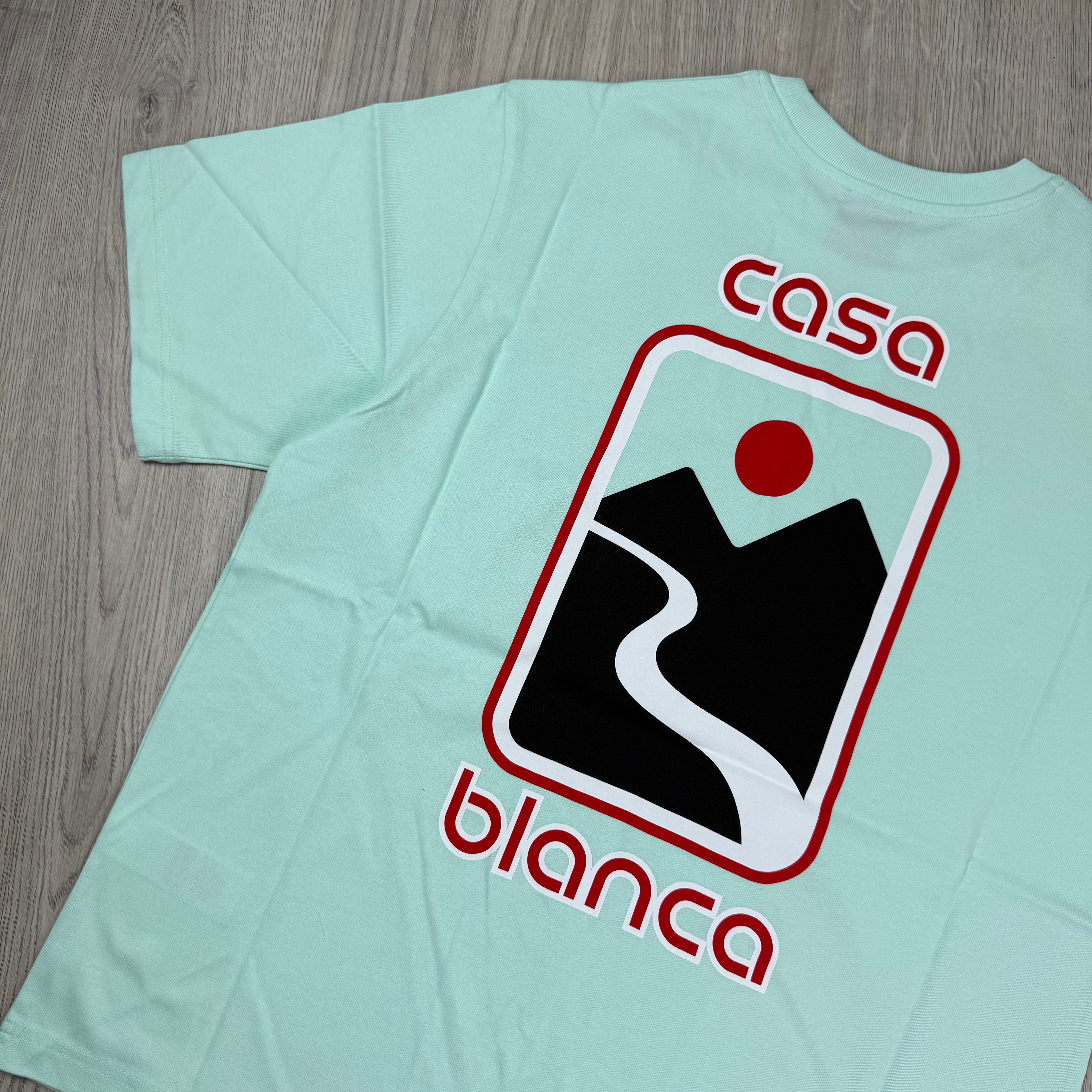 Casablanca Paris | Men's 'Sunset Valley' T-Shirt | Mint | Outlet Sale