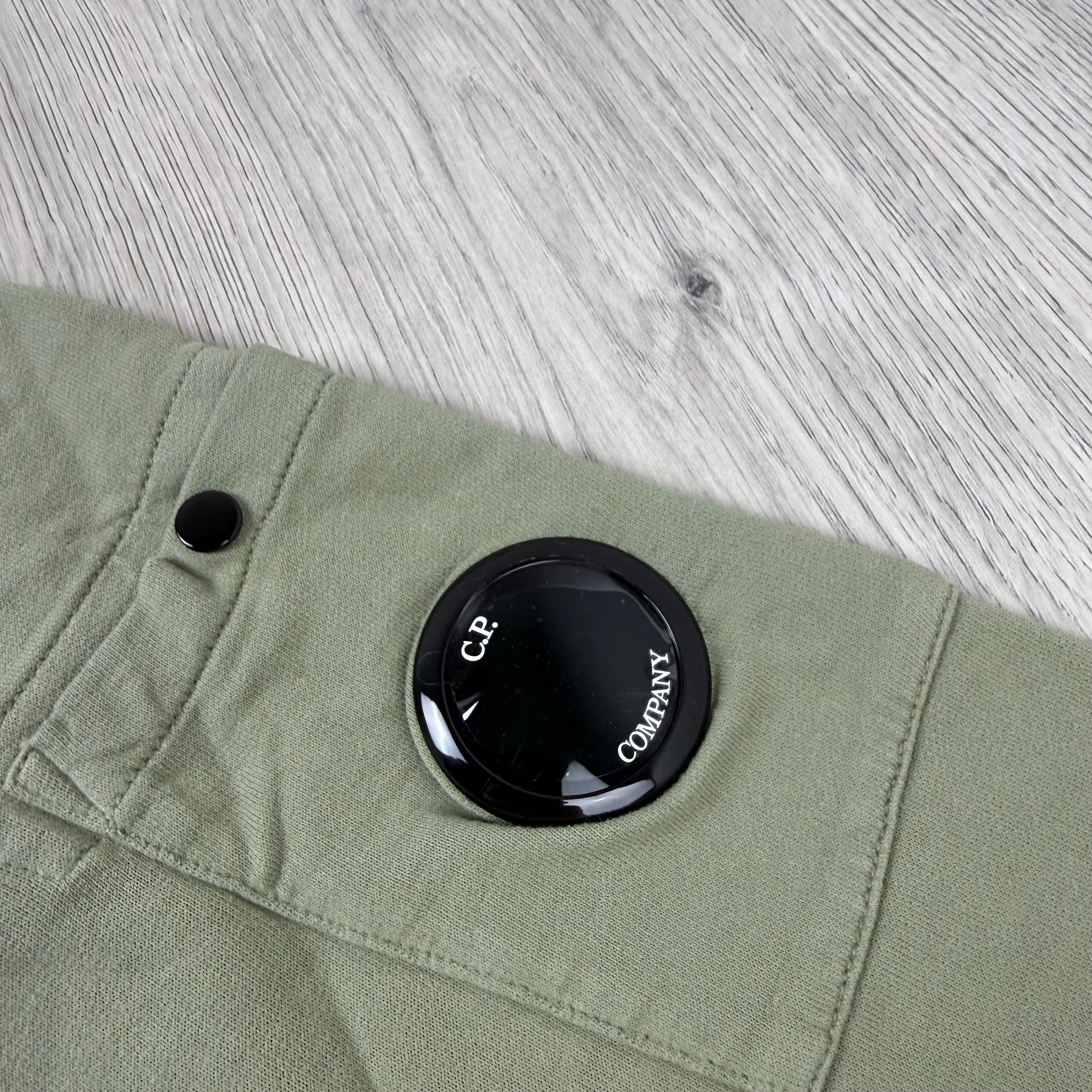 CP Company Light Fleece Zip Sweatshirt - Moss Gray