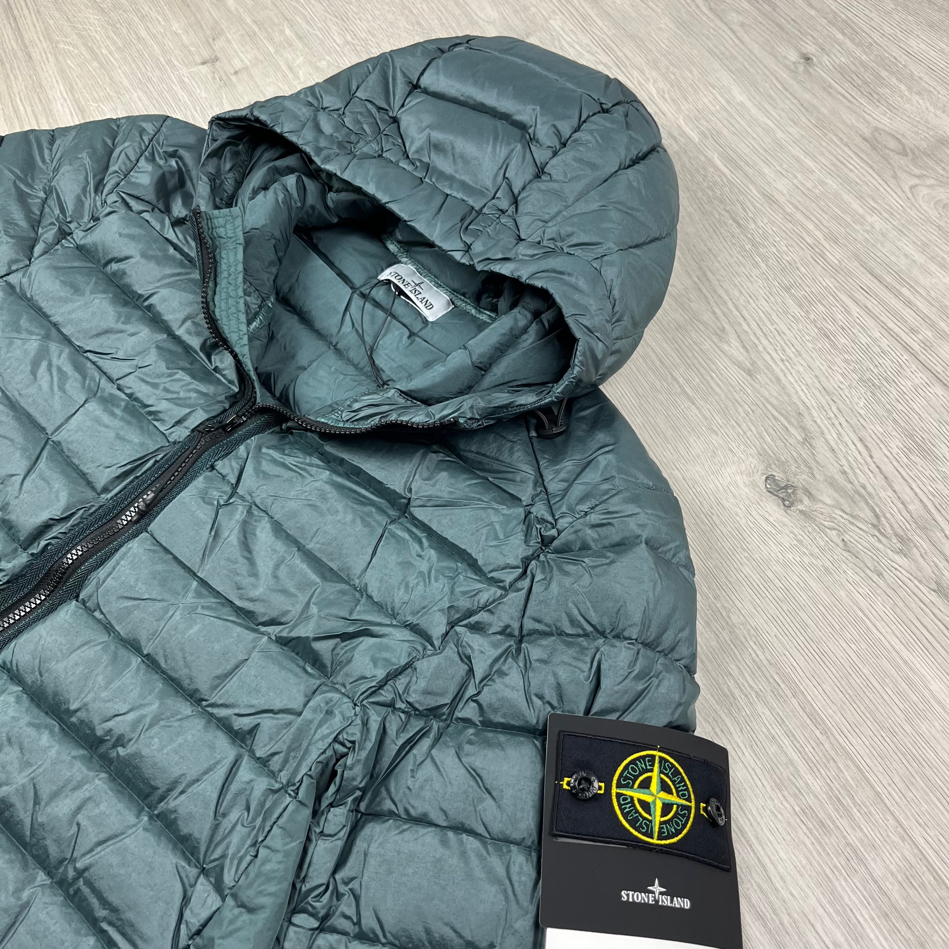 Stone Island Woven Down Jacket - Green