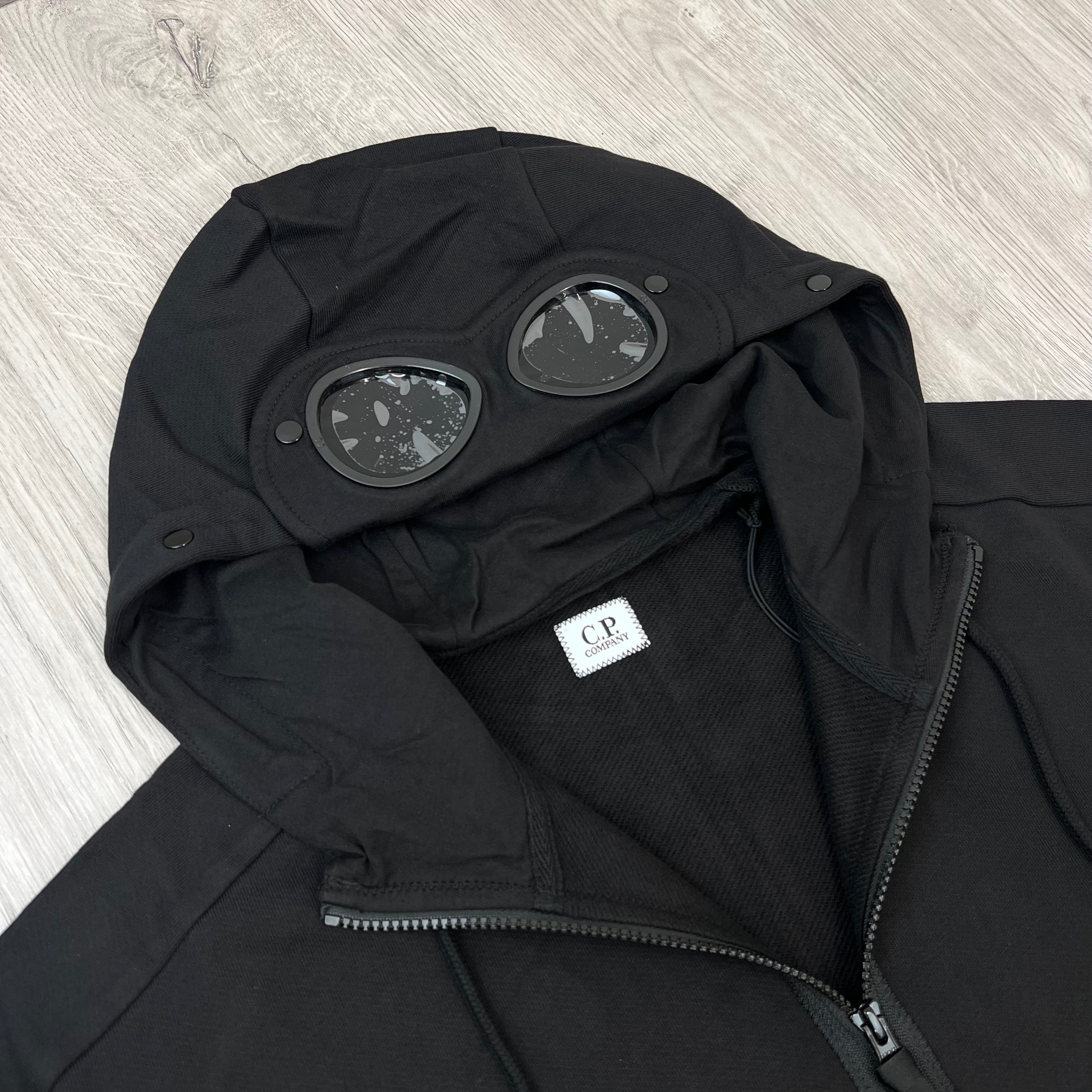 CP Company | Men's Raised Fleece Goggle Hoodie | Black | Outlet Sale