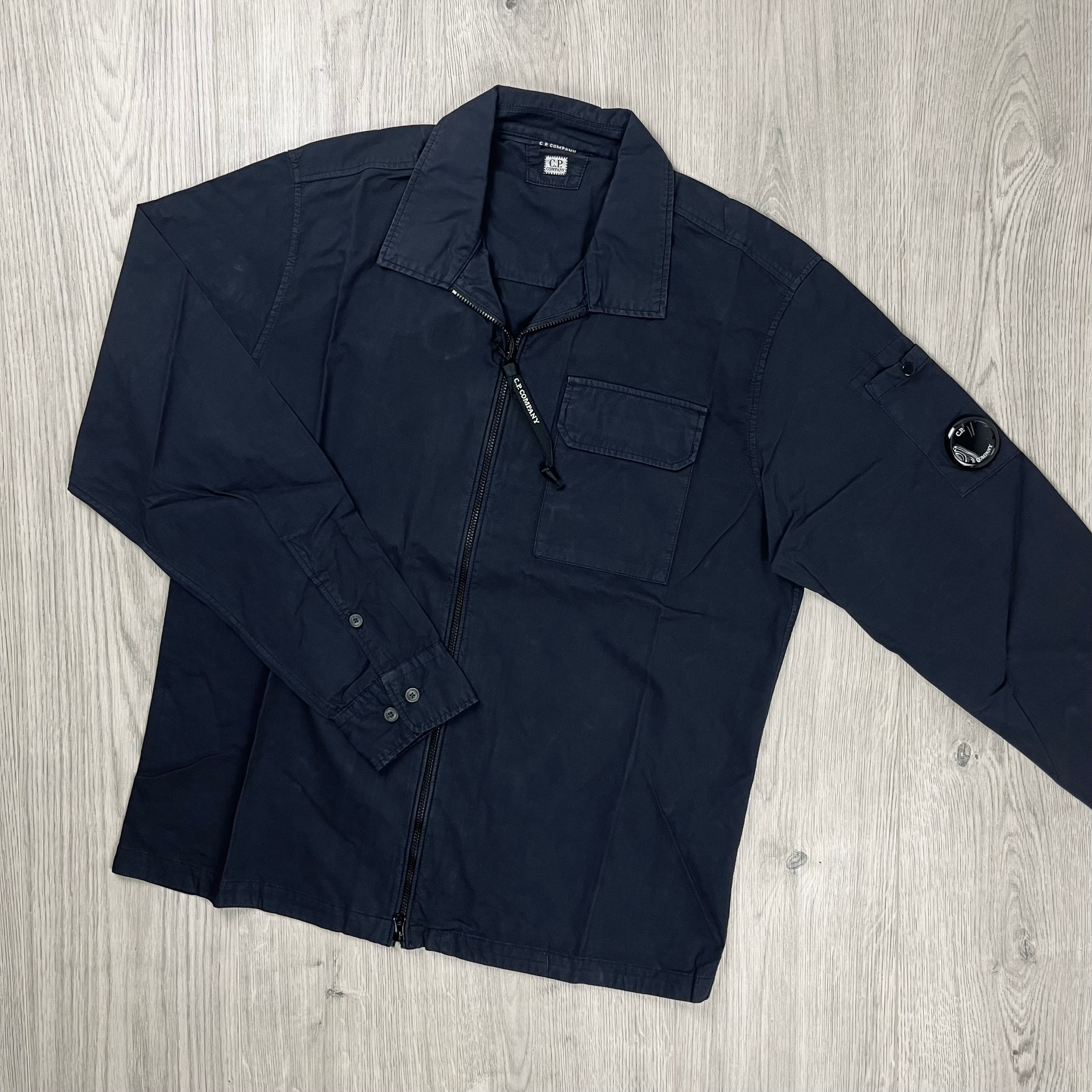 CP Company | Men's Zip Overshirt | Total Eclipse | Outlet Sale