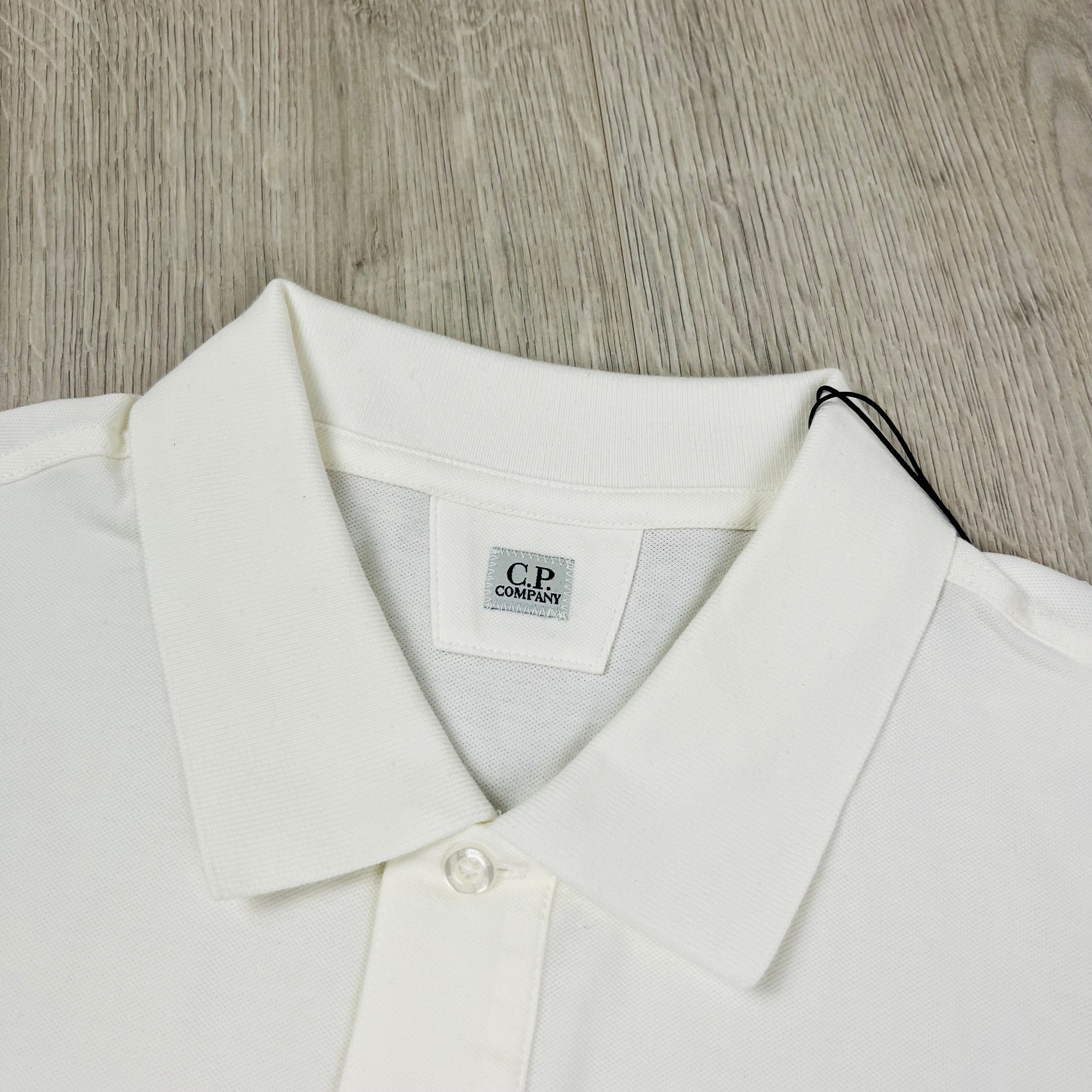 CP Company Piquet Polo Shirt - White