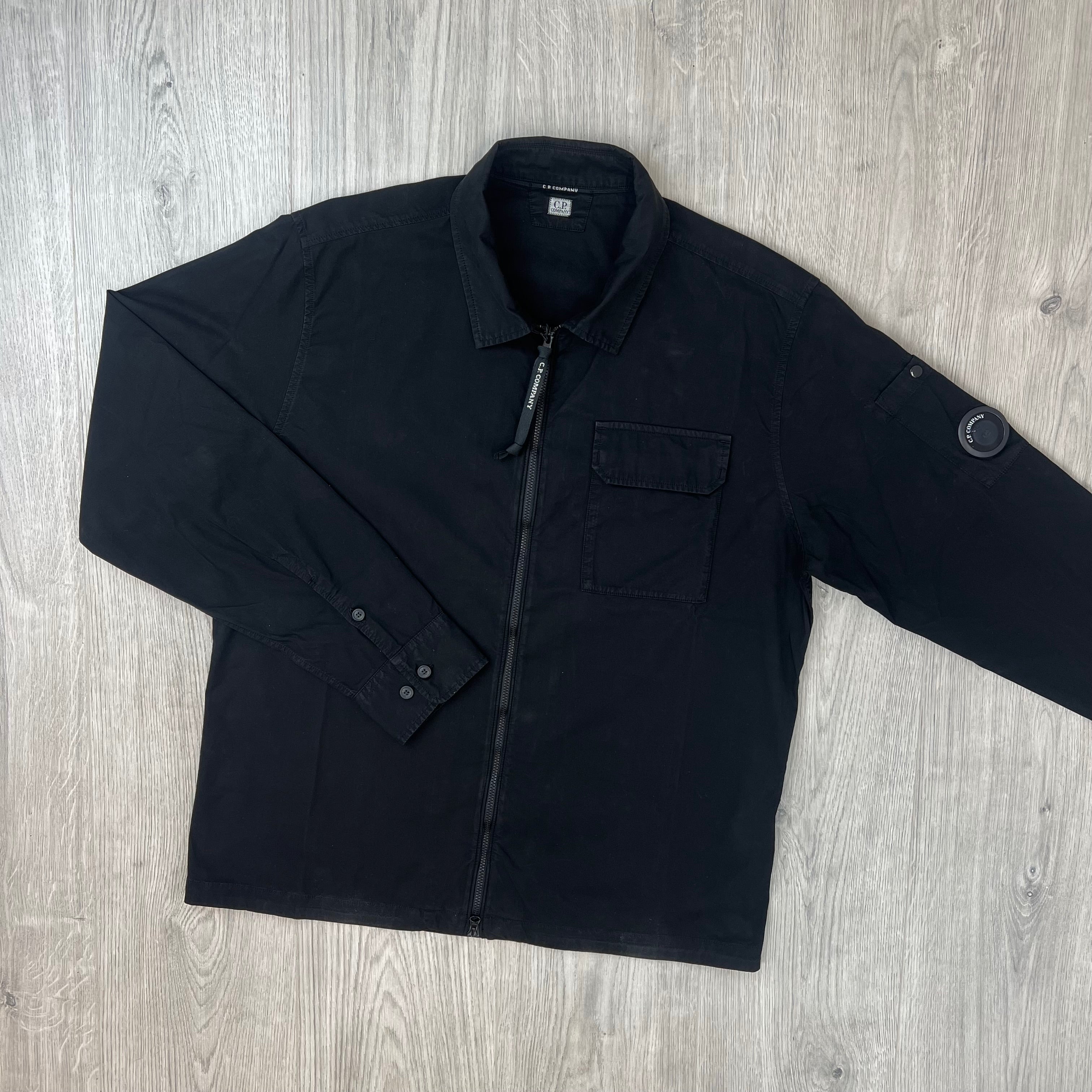 CP Company | Men's Zip Overshirt | Black | Outlet Sale
