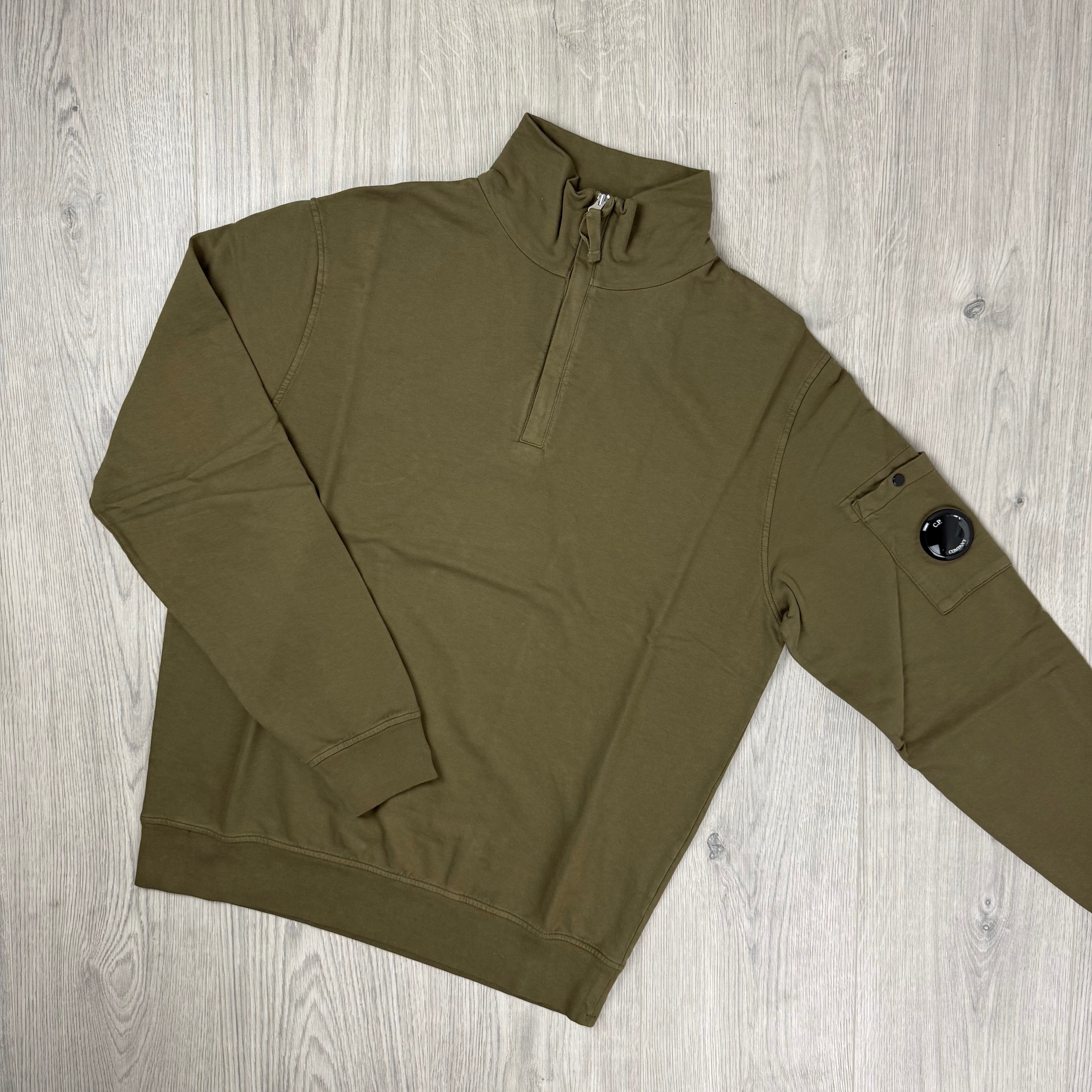 CP Company | Men's Zip Fleece Sweatshirt | Ivy Green | Outlet Sale