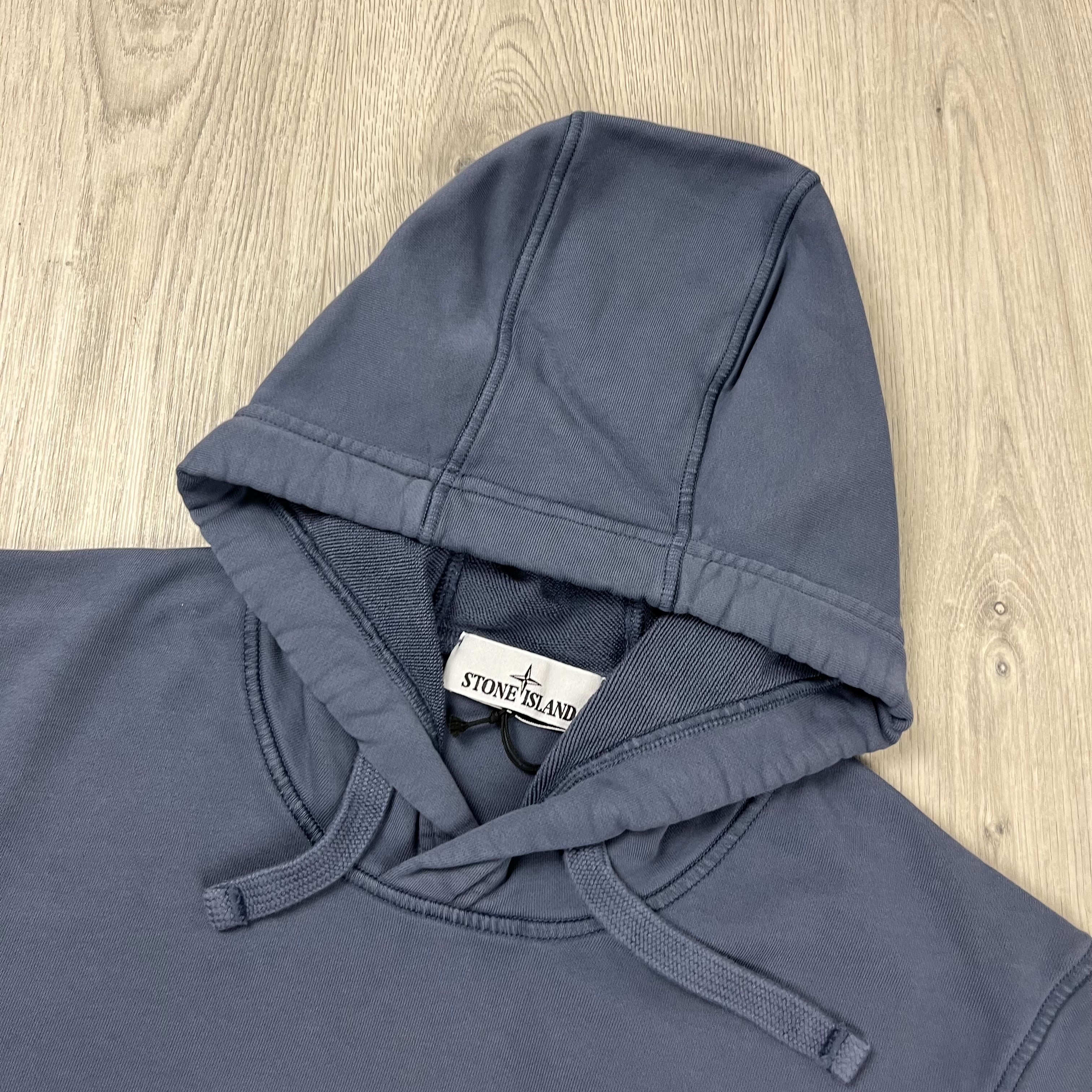 Stone Island Dyed Hoodie - Mid Blue