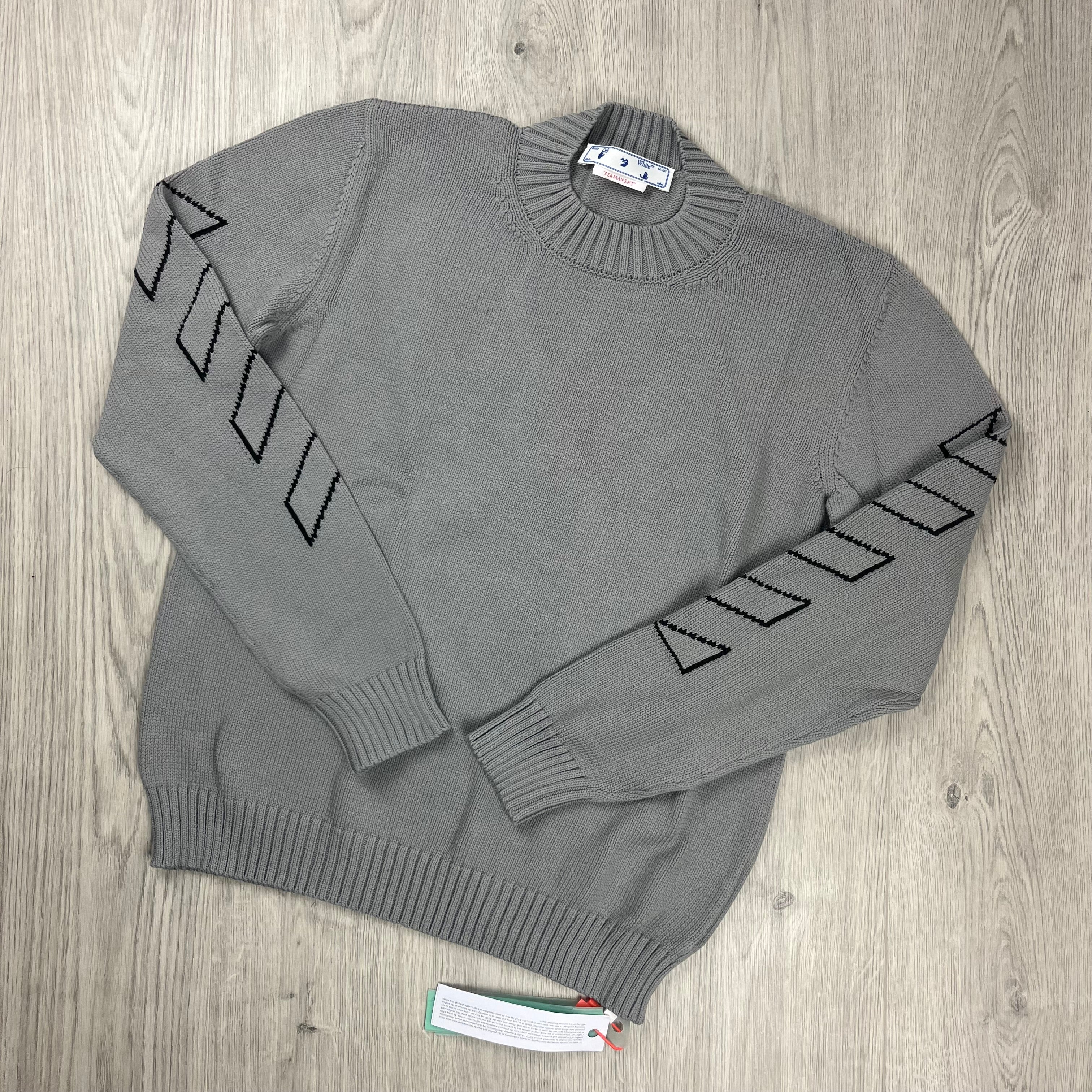 Off White Knit Sweatshirt Grey L