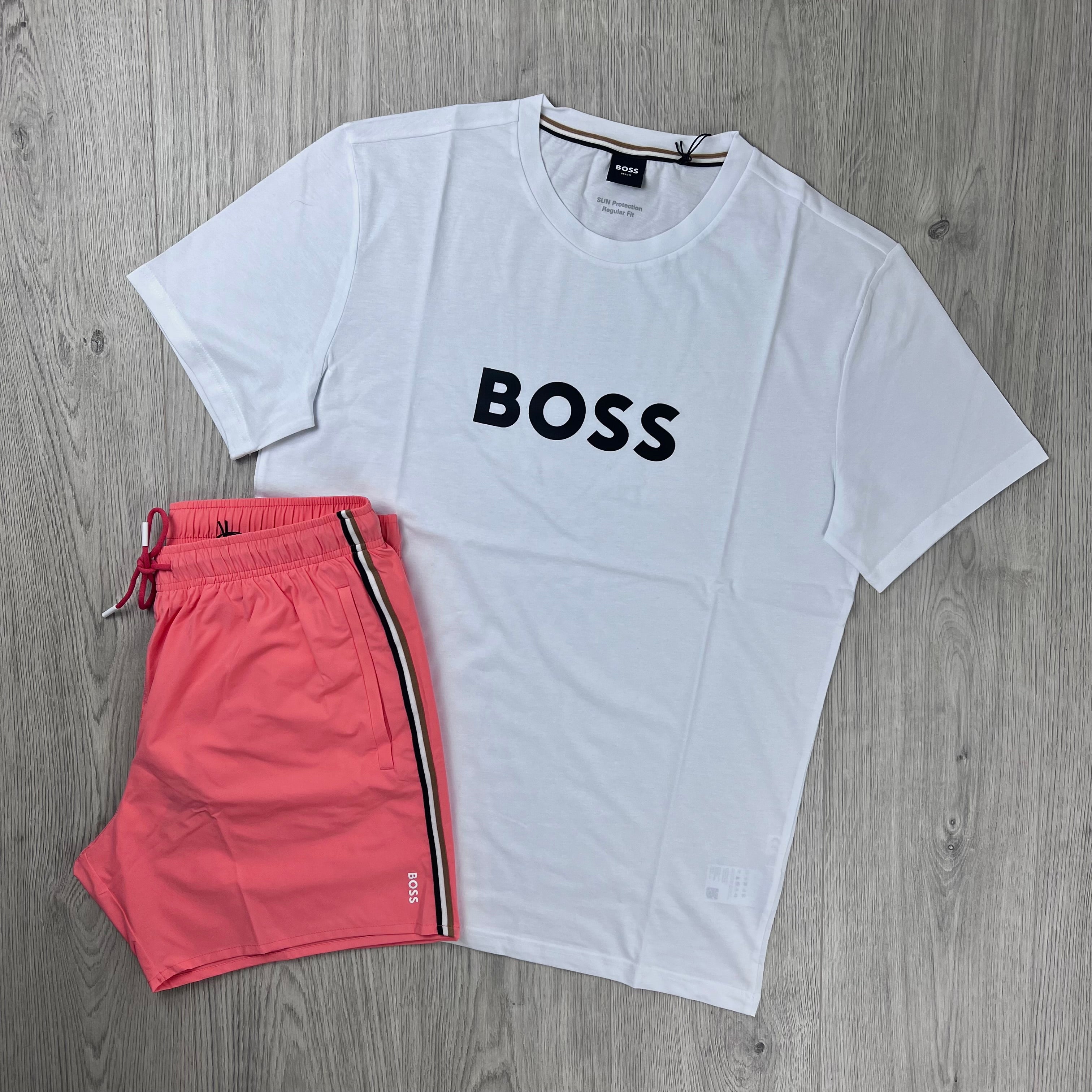 Hugo Boss Holiday Set - White/Pink
