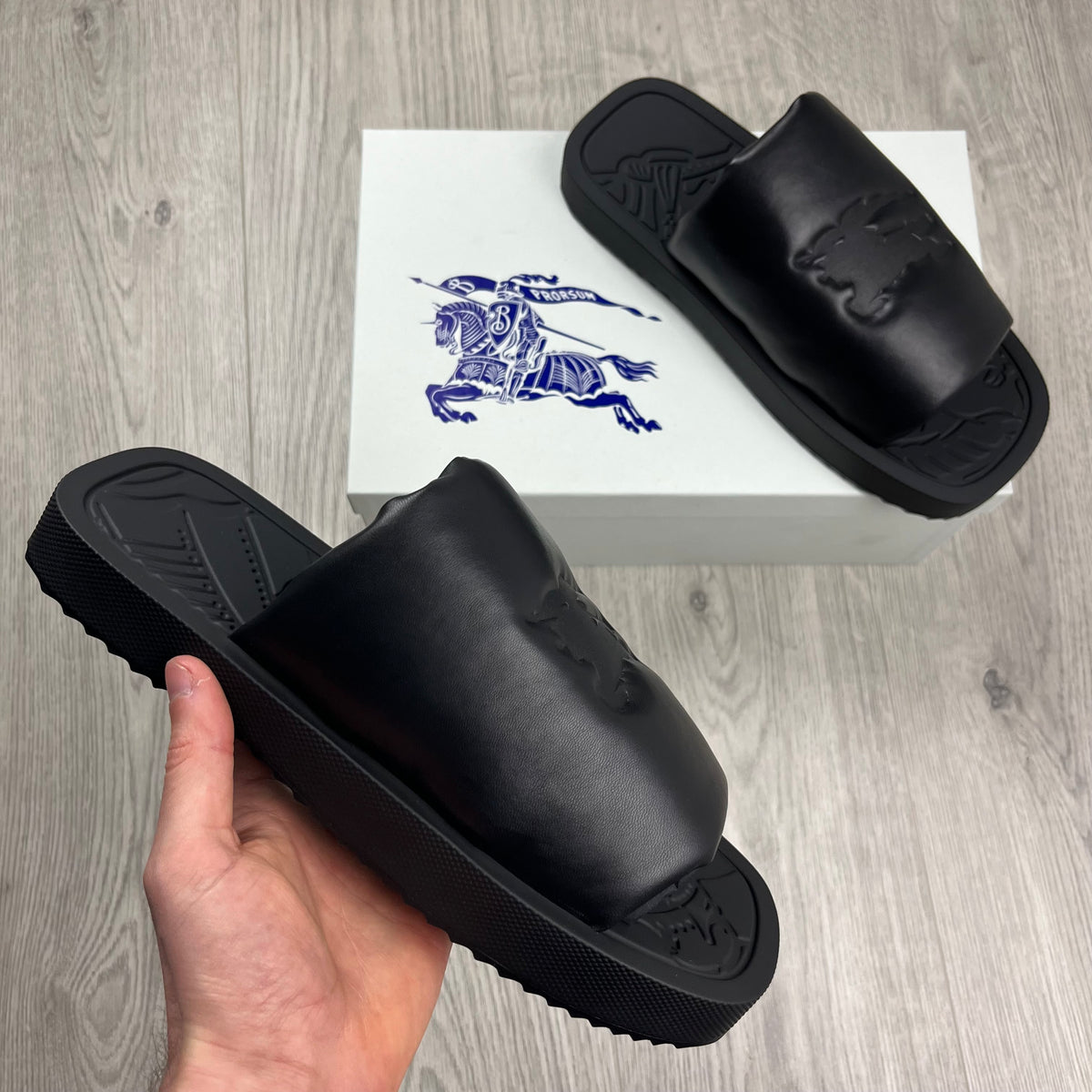 Burberry | EKD Slab Slides | Black | Outlet Sale display picture 1