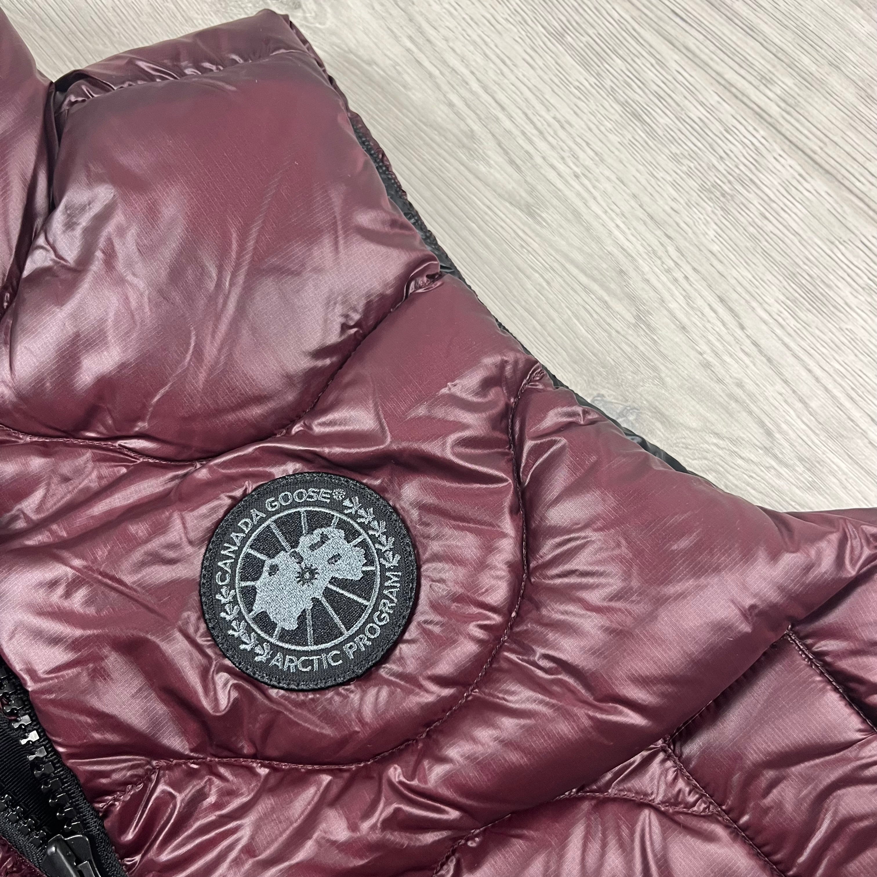 Canada Goose Everett Gilet in Garnet Stone. On sale at Open Attire.