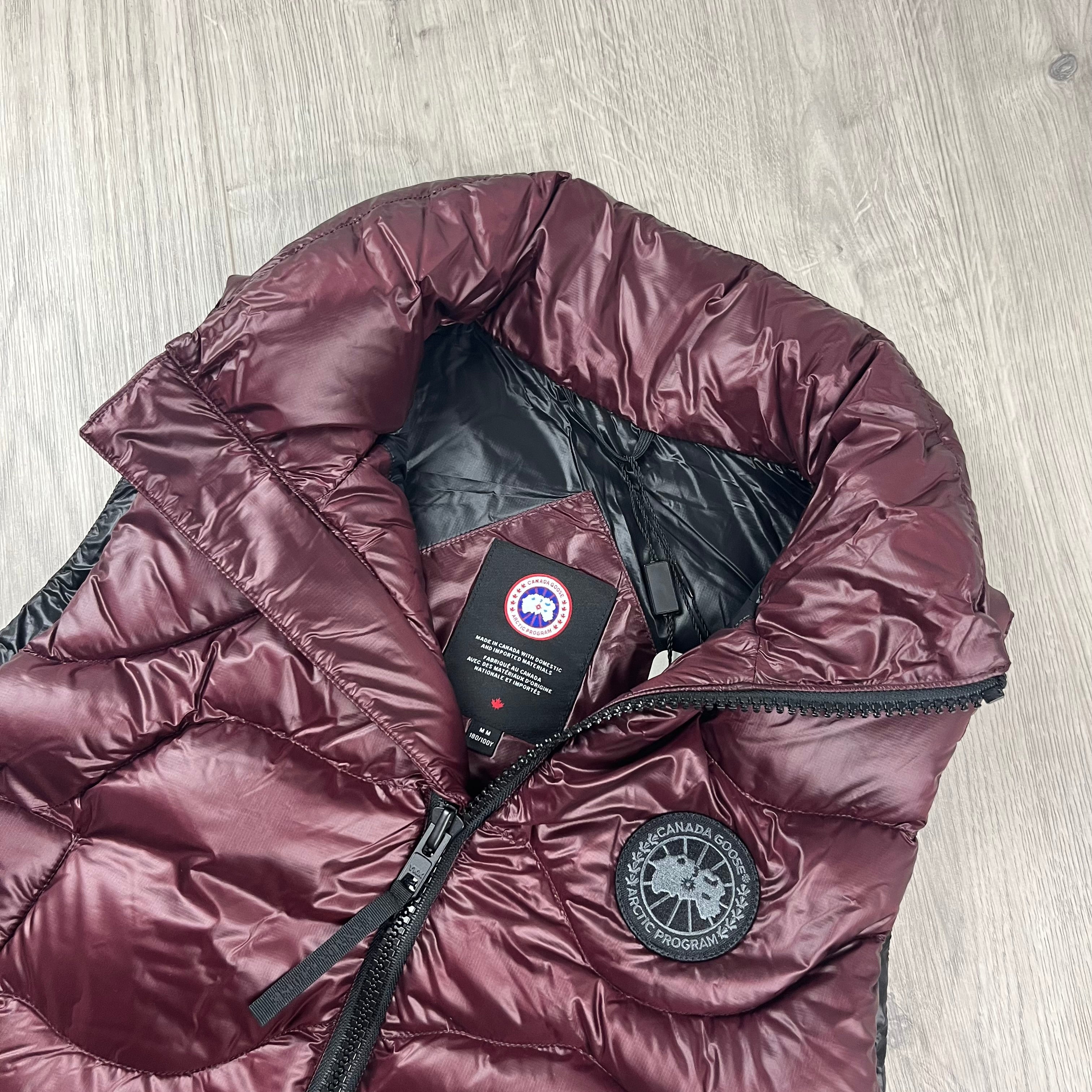 Canada Goose Everett Gilet in Garnet Stone. On sale at Open Attire.