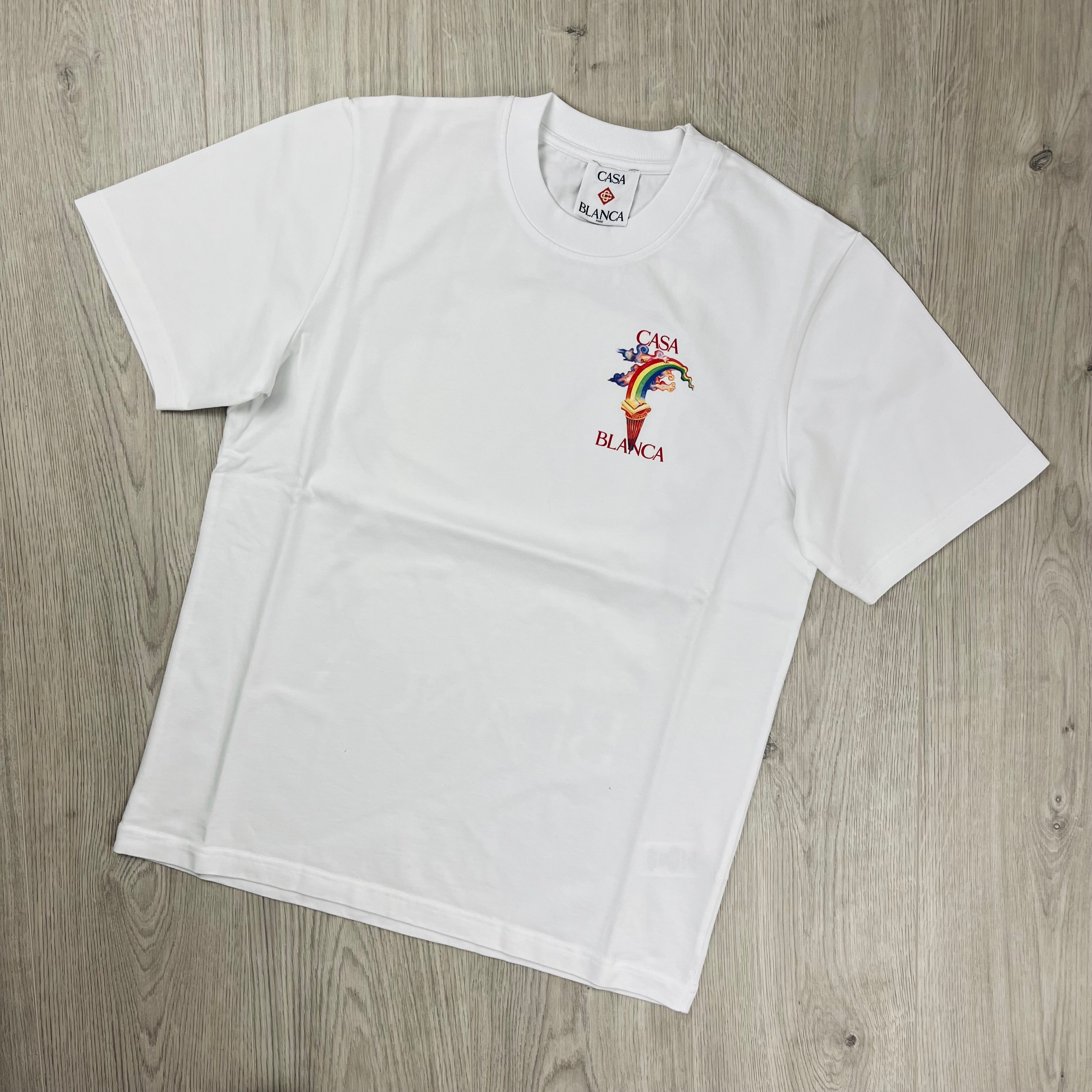 Men's Casablanca Paris Graphic T-Shirt in White. On sale at Open Attire.