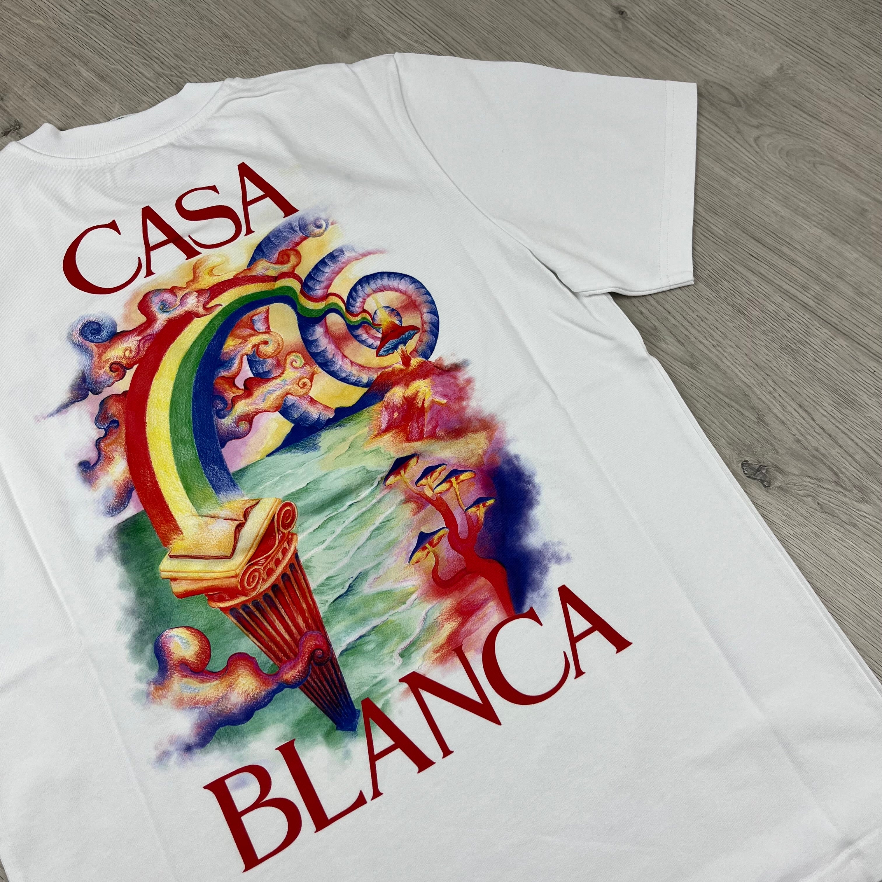 Men's Casablanca Paris Graphic T-Shirt in White. On sale at Open Attire.