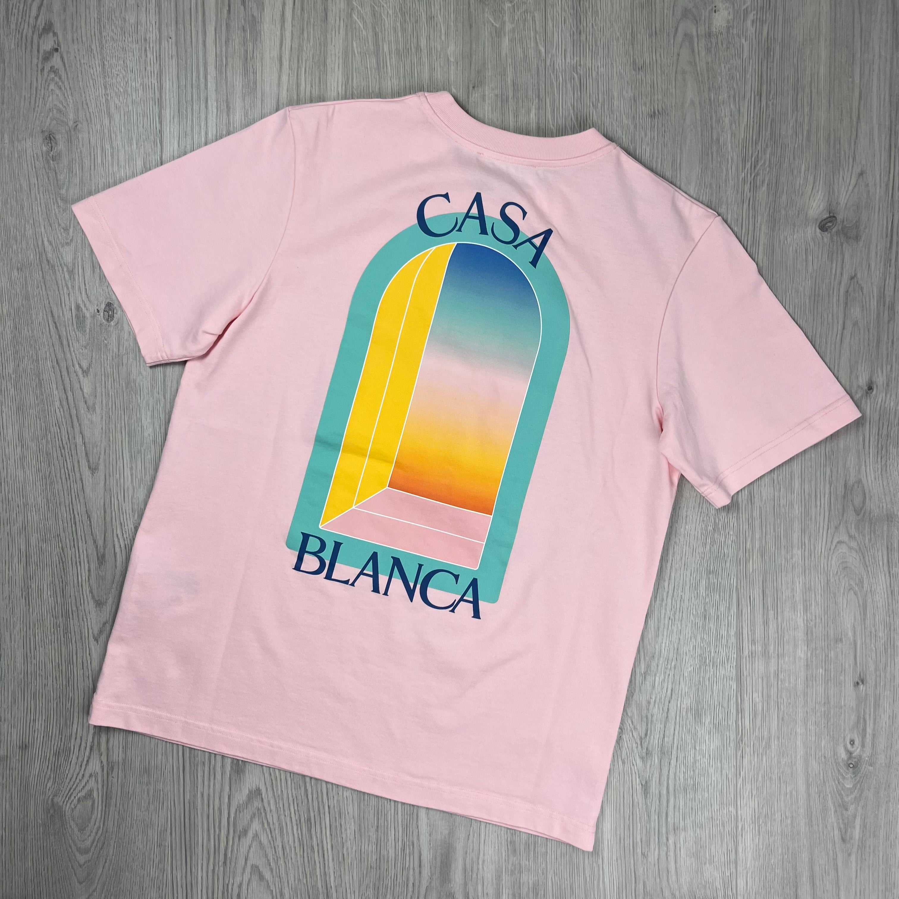 Casablanca 'L'Arc Coloré' T-Shirt in Pink. On sale at Open Attire. 