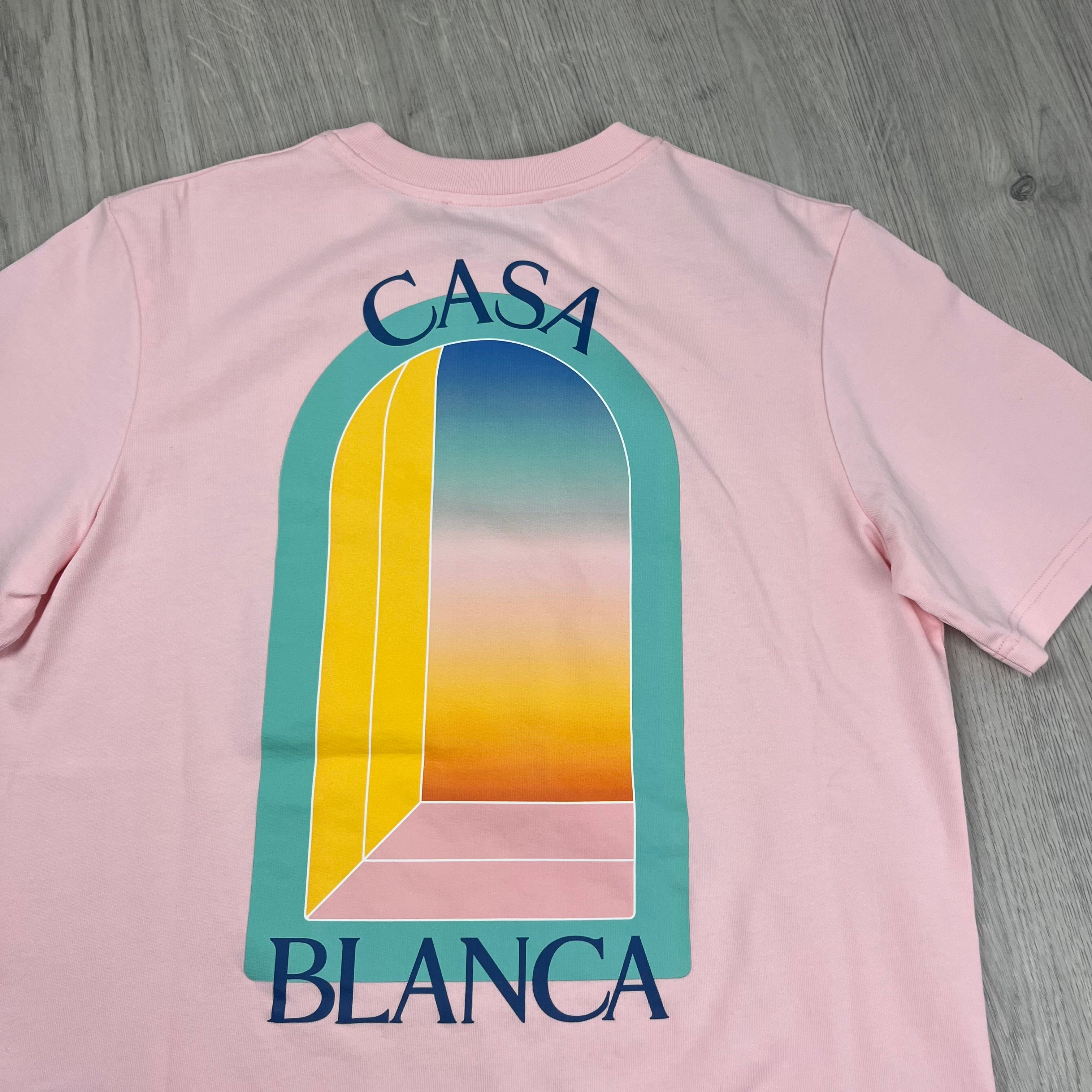 Casablanca 'L'Arc Coloré' T-Shirt in Pink. On sale at Open Attire. 