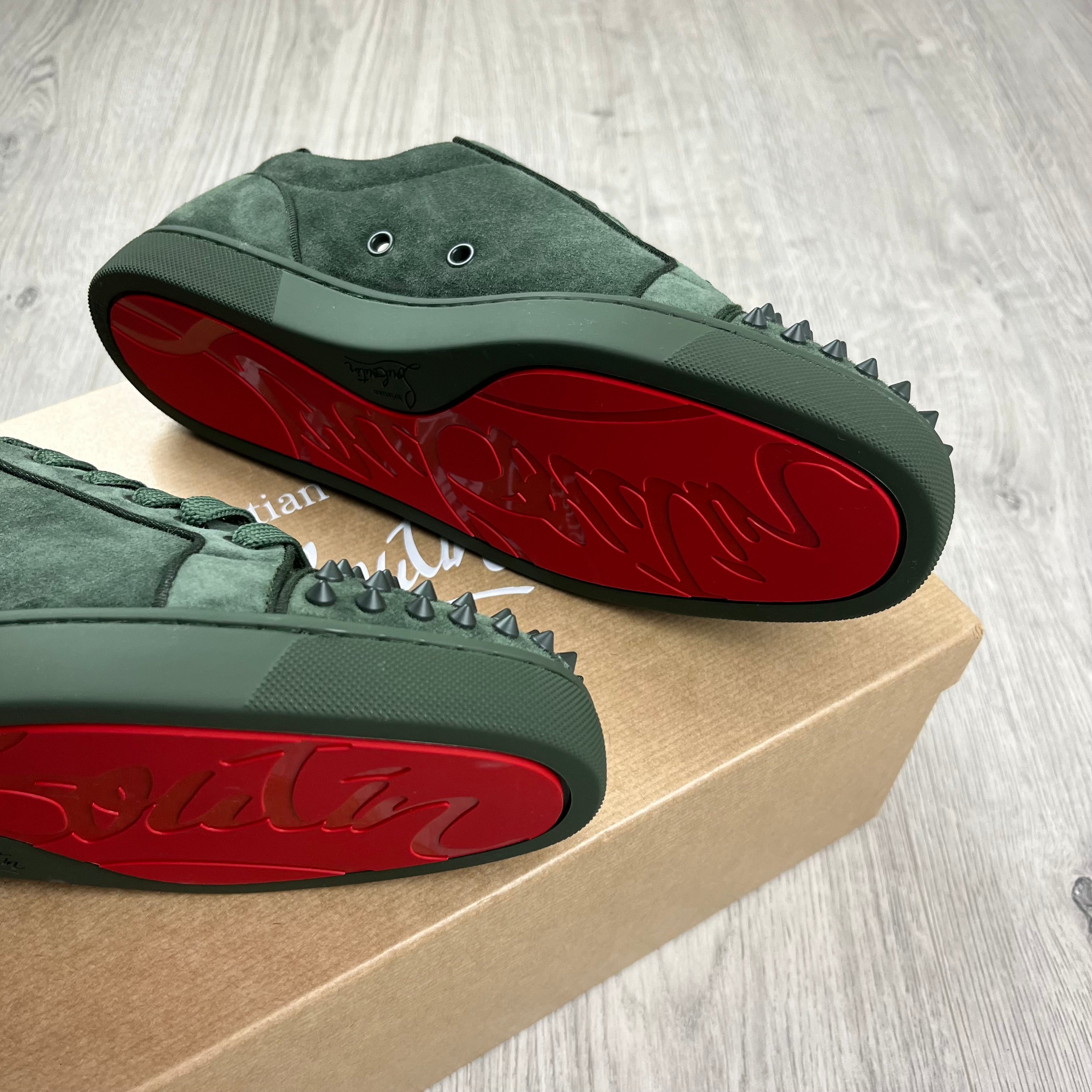 Christian Louboutin Louis Junior Sneakers in Tennessee Khaki. On sale at Open Attire.