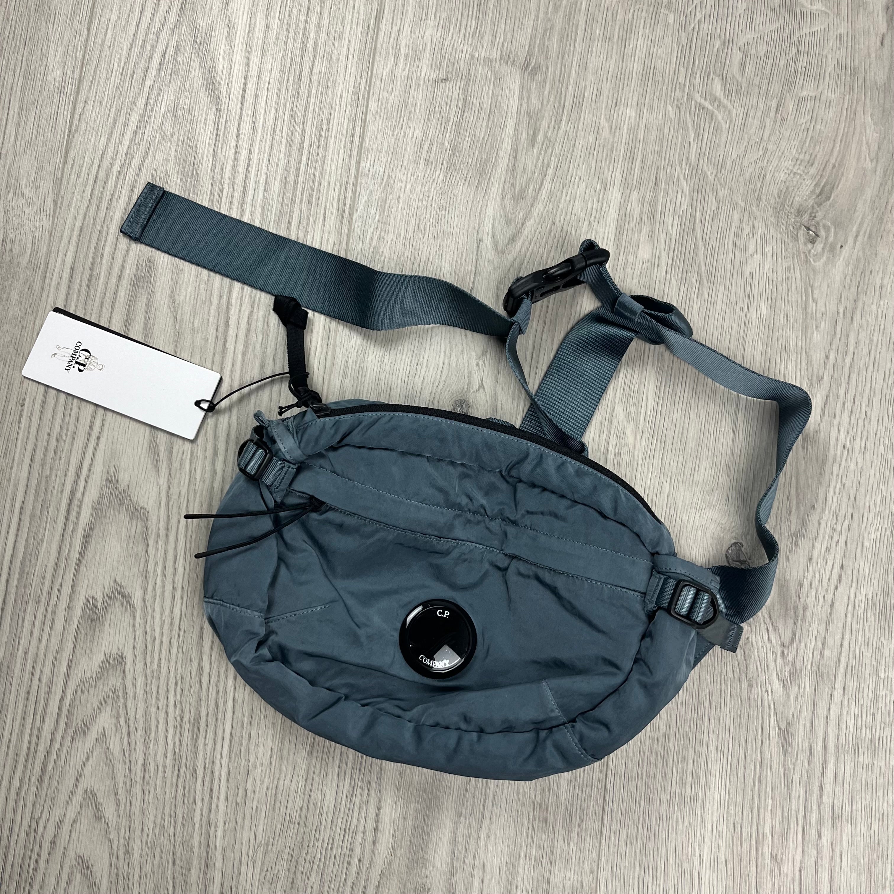 CP Company Nylon B Crossbody Bag in Stormy Weather. On sale at Open Attire.