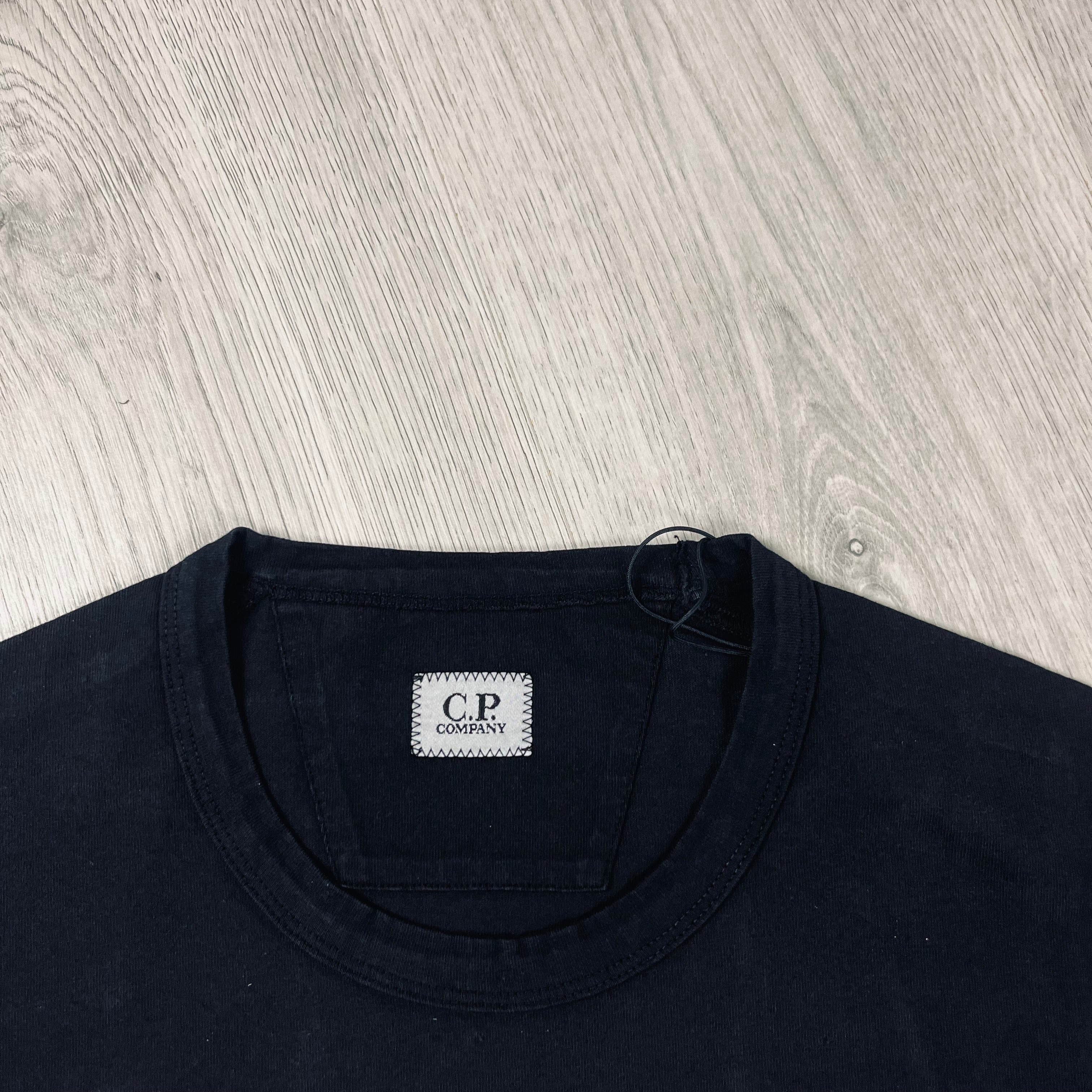 CP Company 1020 Embroidered T-Shirt in Black. On sale at Open Attire.