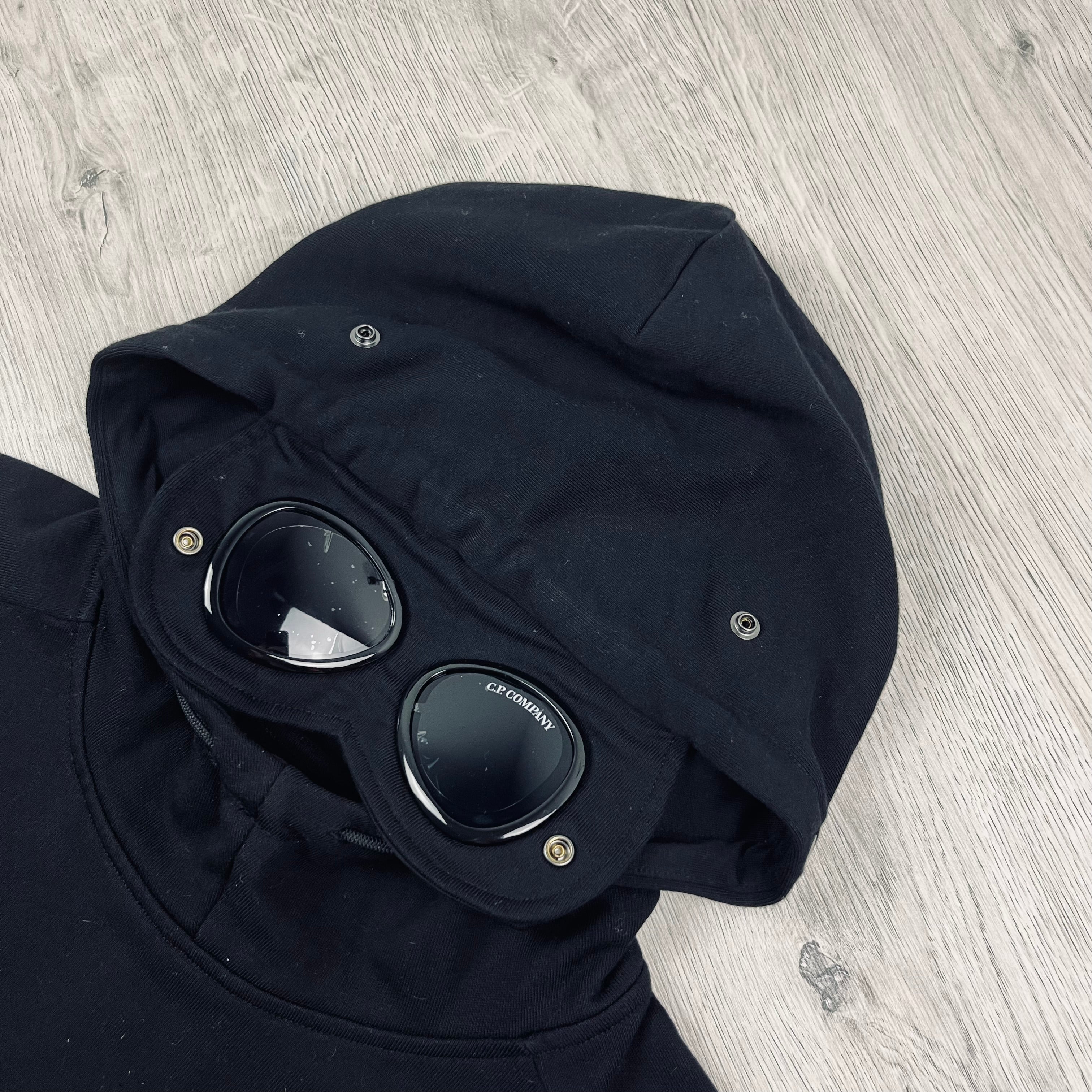 CP Company Goggle Hoodie in Black. On sale at Open Attire.