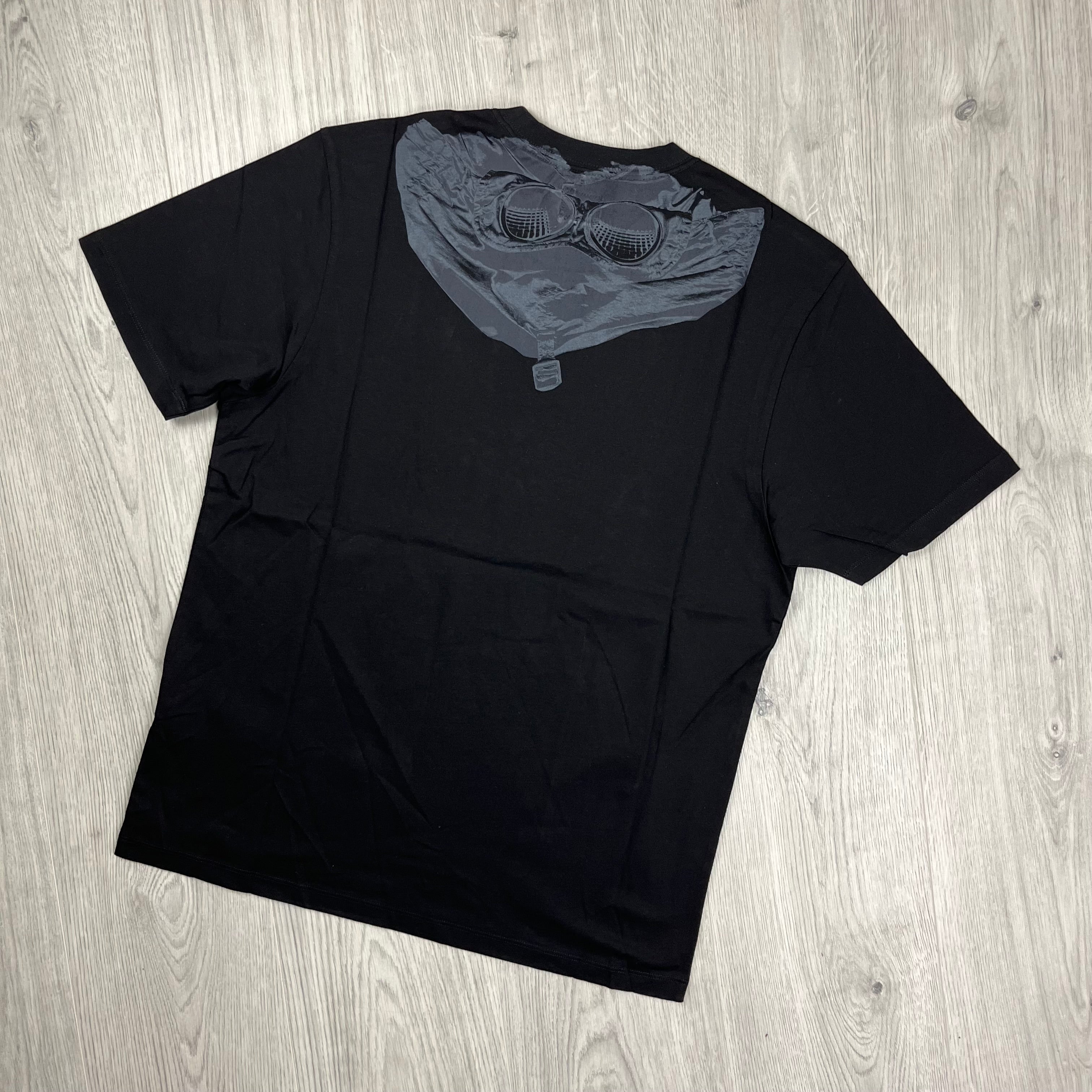 CP Company 30/1 Goggle T-Shirt in Black. On sale at Open Attire.