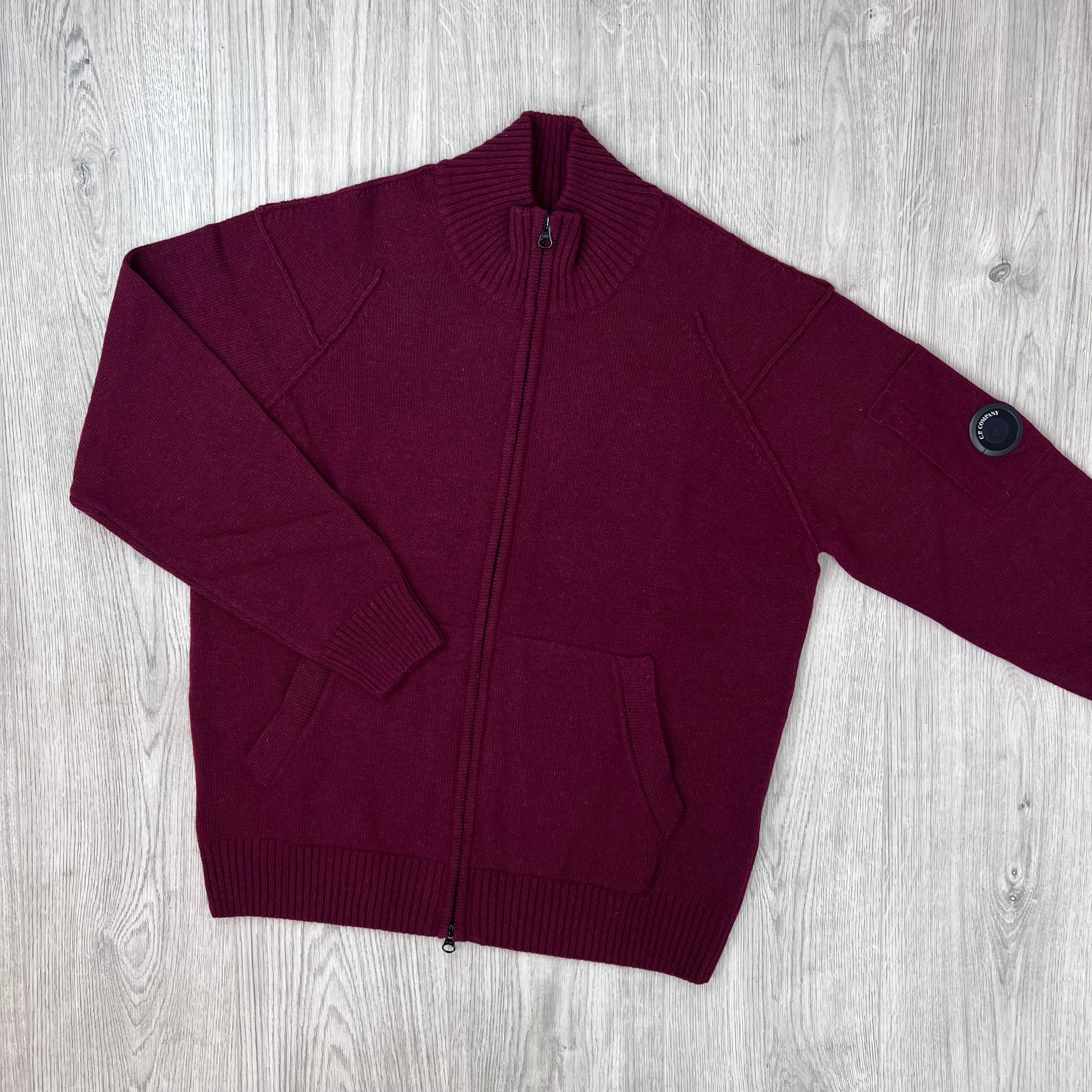 CP Company | Men's Knit Zip Sweatshirt | Andorra Red