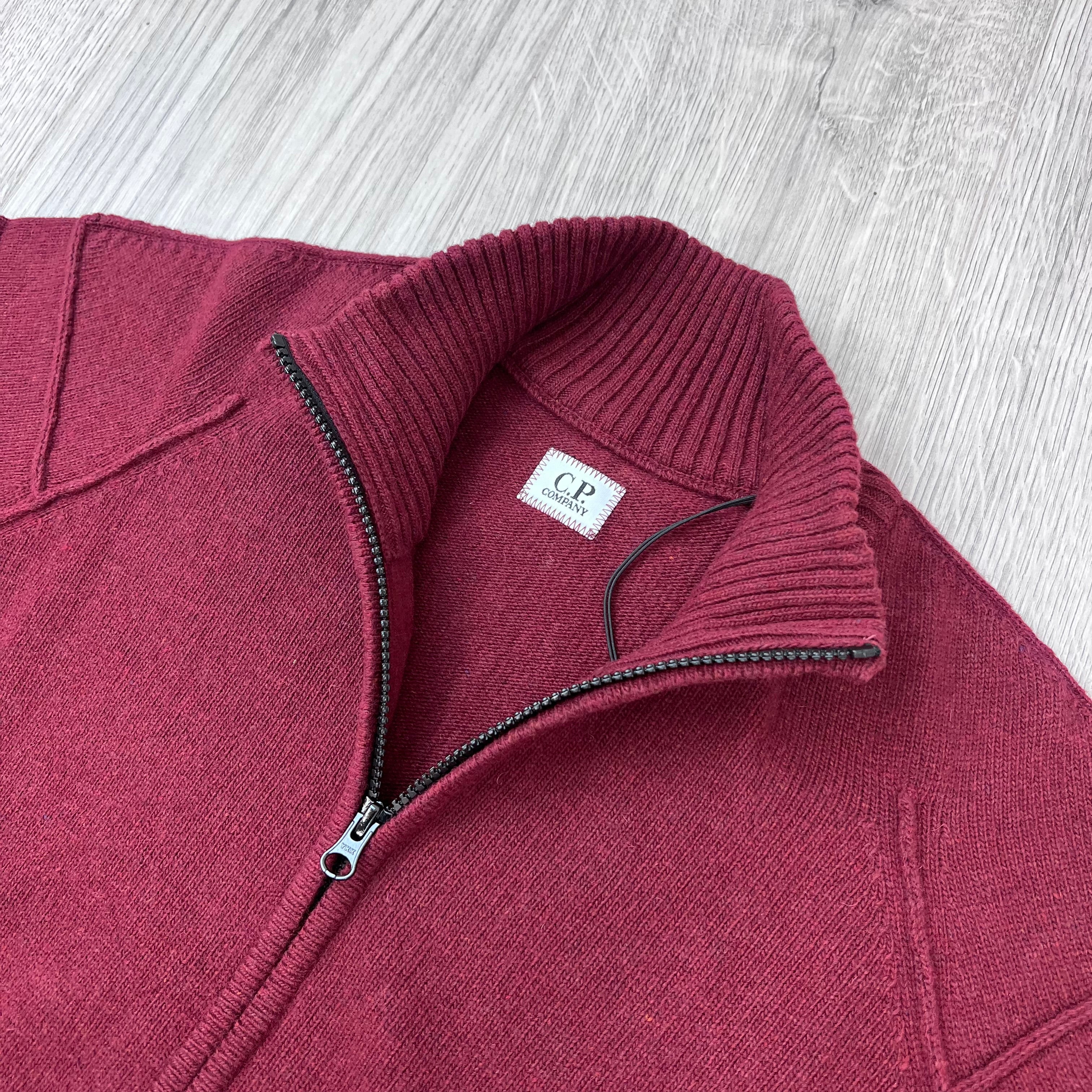CP Company | Men's Knit Zip Sweatshirt | Andorra Red