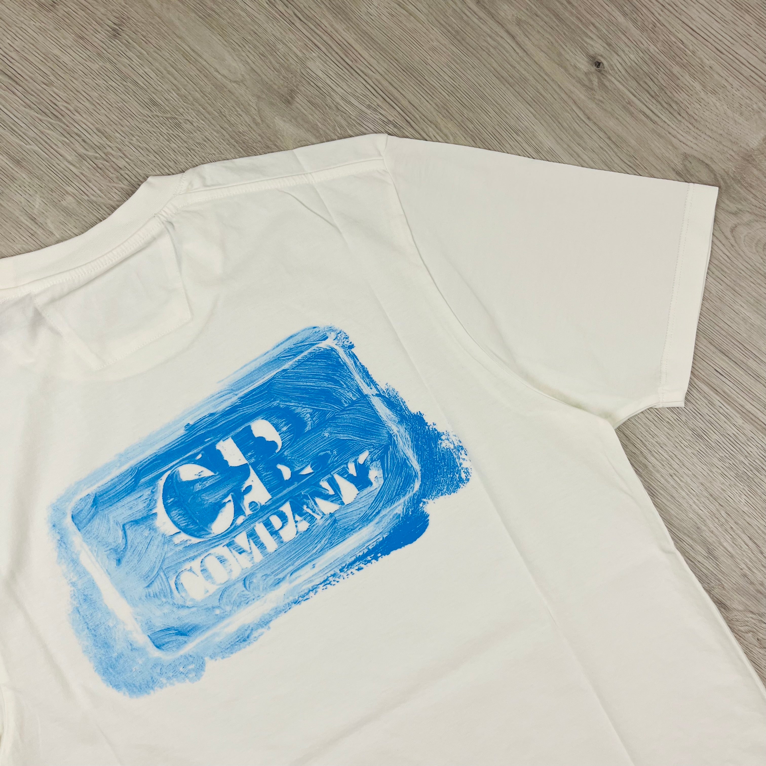 CP Company Logo T-Shirt in Gauze White. On sale at Open Attire.