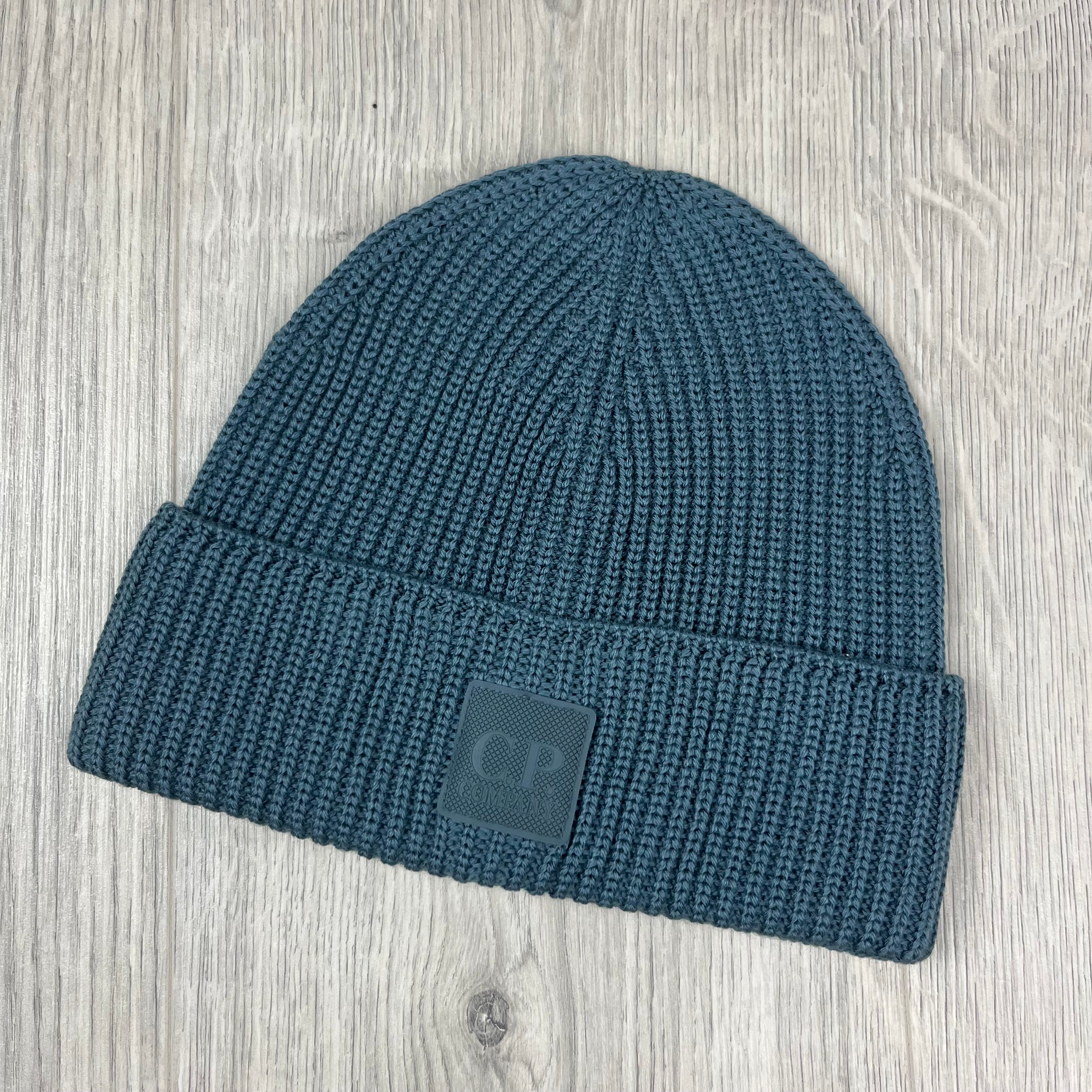 Men's CP Company Metropolis Series Beanie in Orion Blue. On sale at Open Attire.