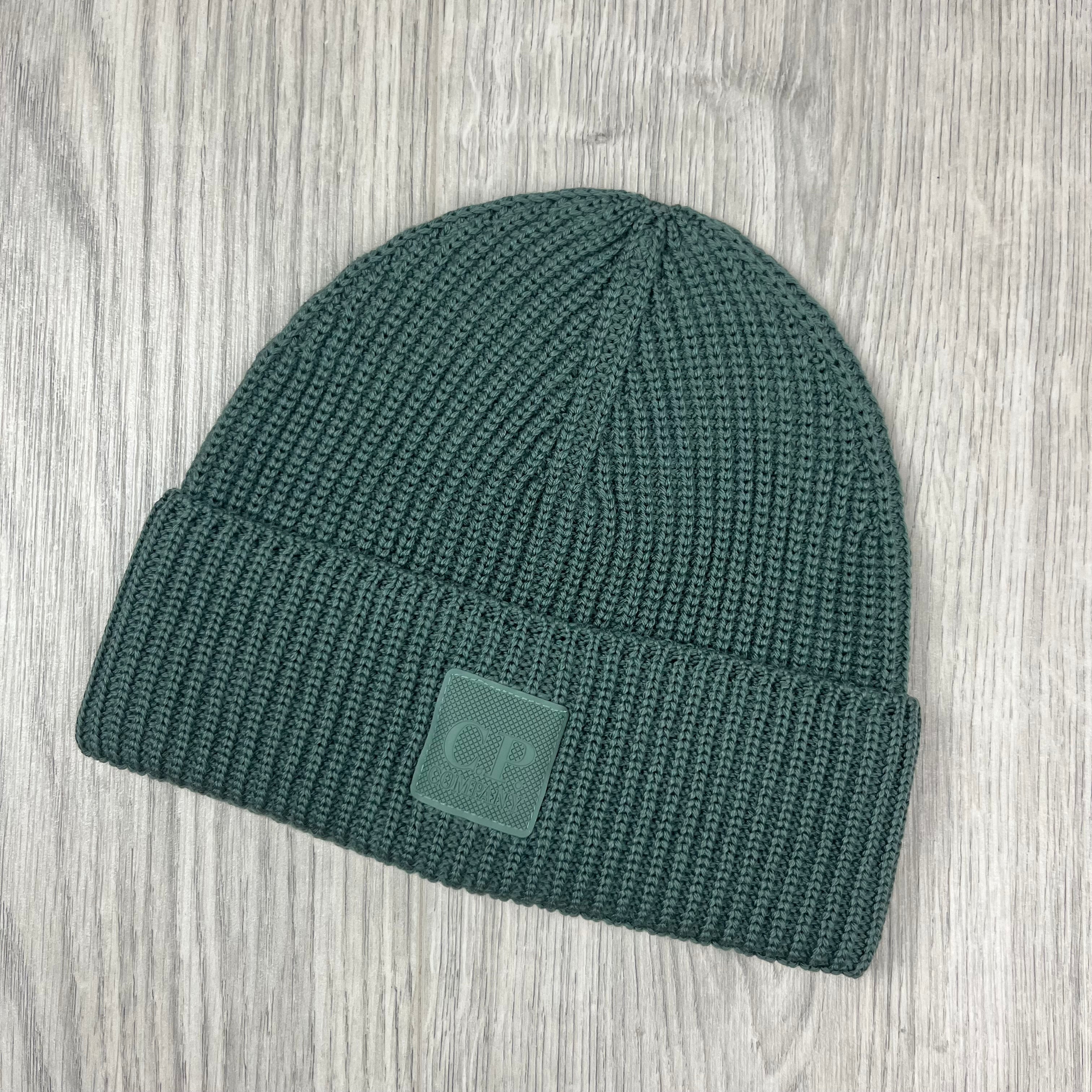 Men's CP Company Metropolis Series Beanie in Vibrant Green. On sale at Open Attire.