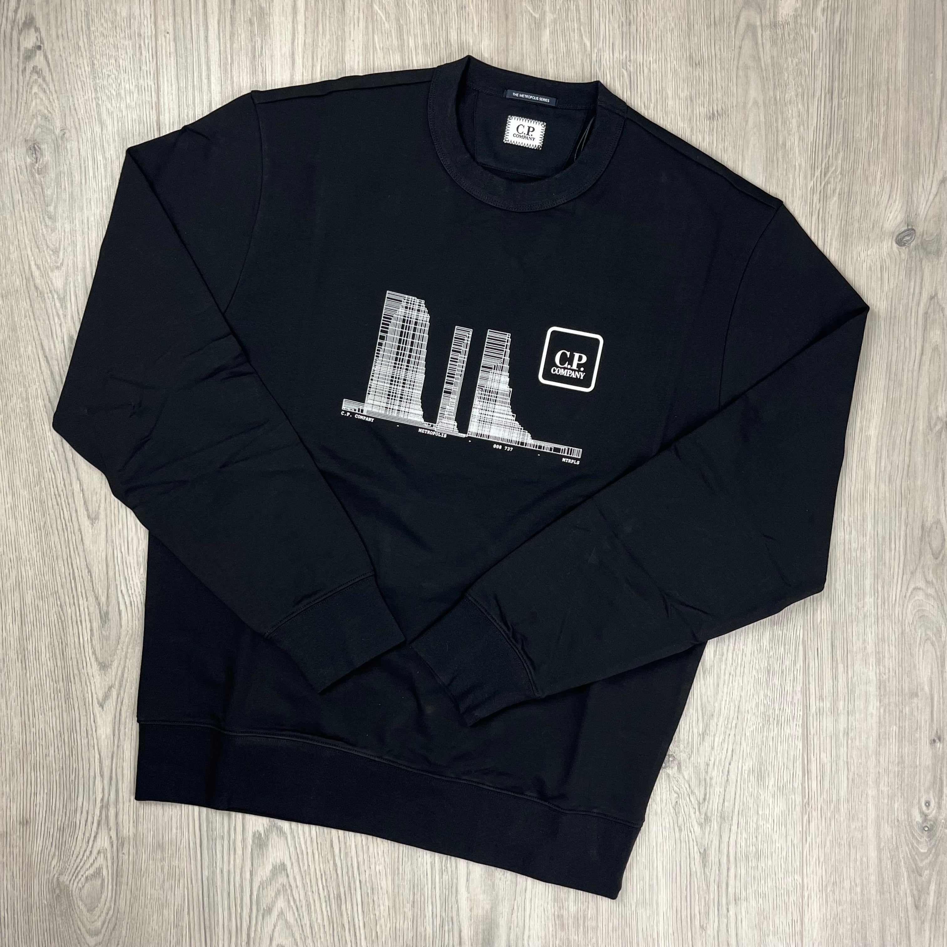 CP Company Metropolis Series Sweatshirt in Black. On sale at Open Attire.