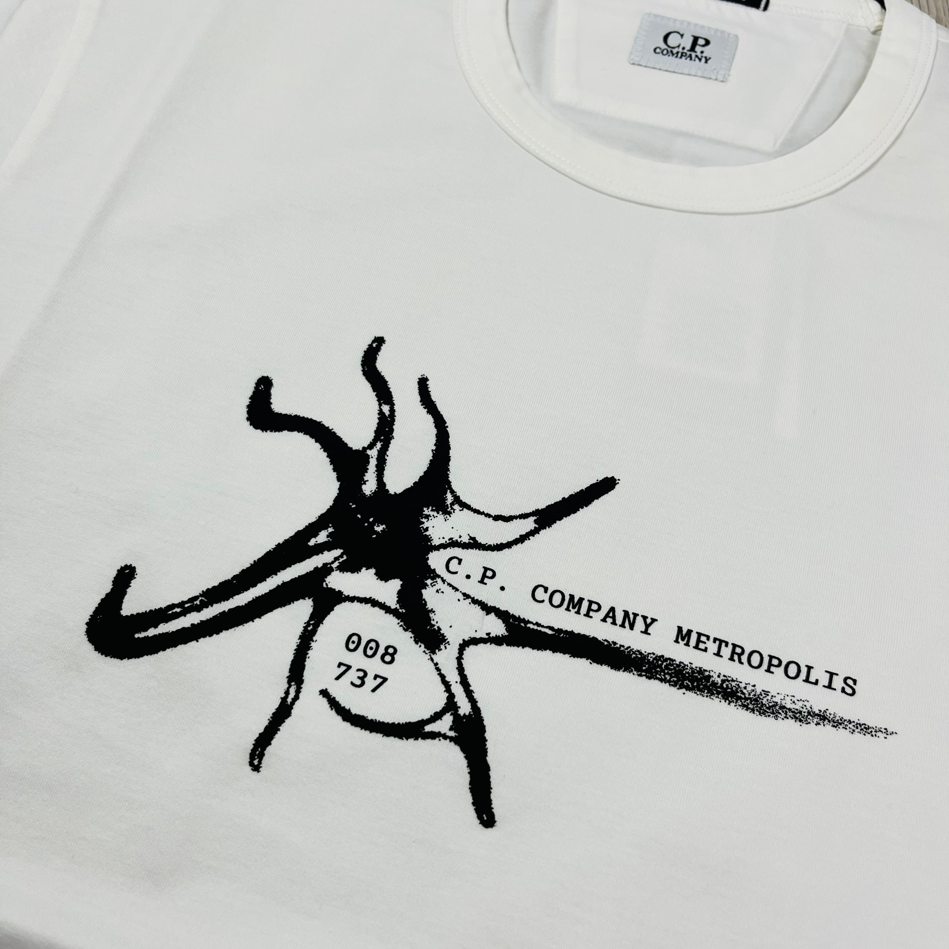 CP Company Metropolis Series T-Shirt in Gauze White. On sale at Open Attire.