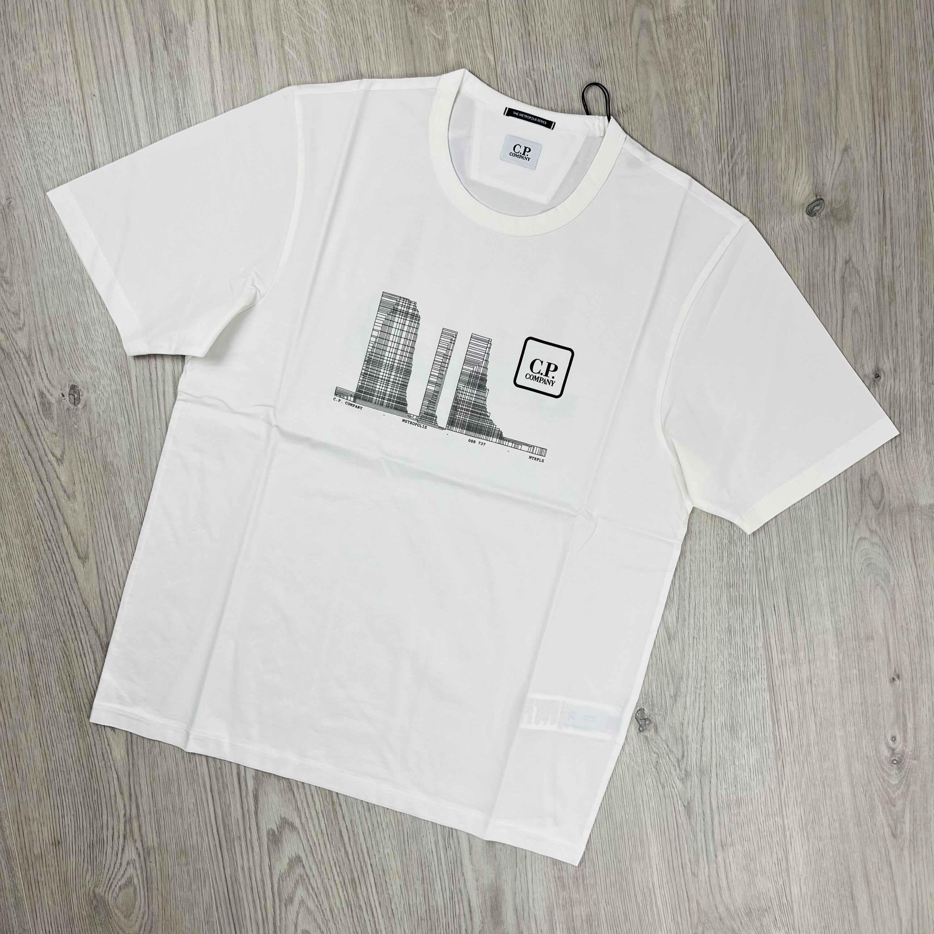 CP Company Metropolis Series T-Shirt in Gauze White. On sale at Open Attire.